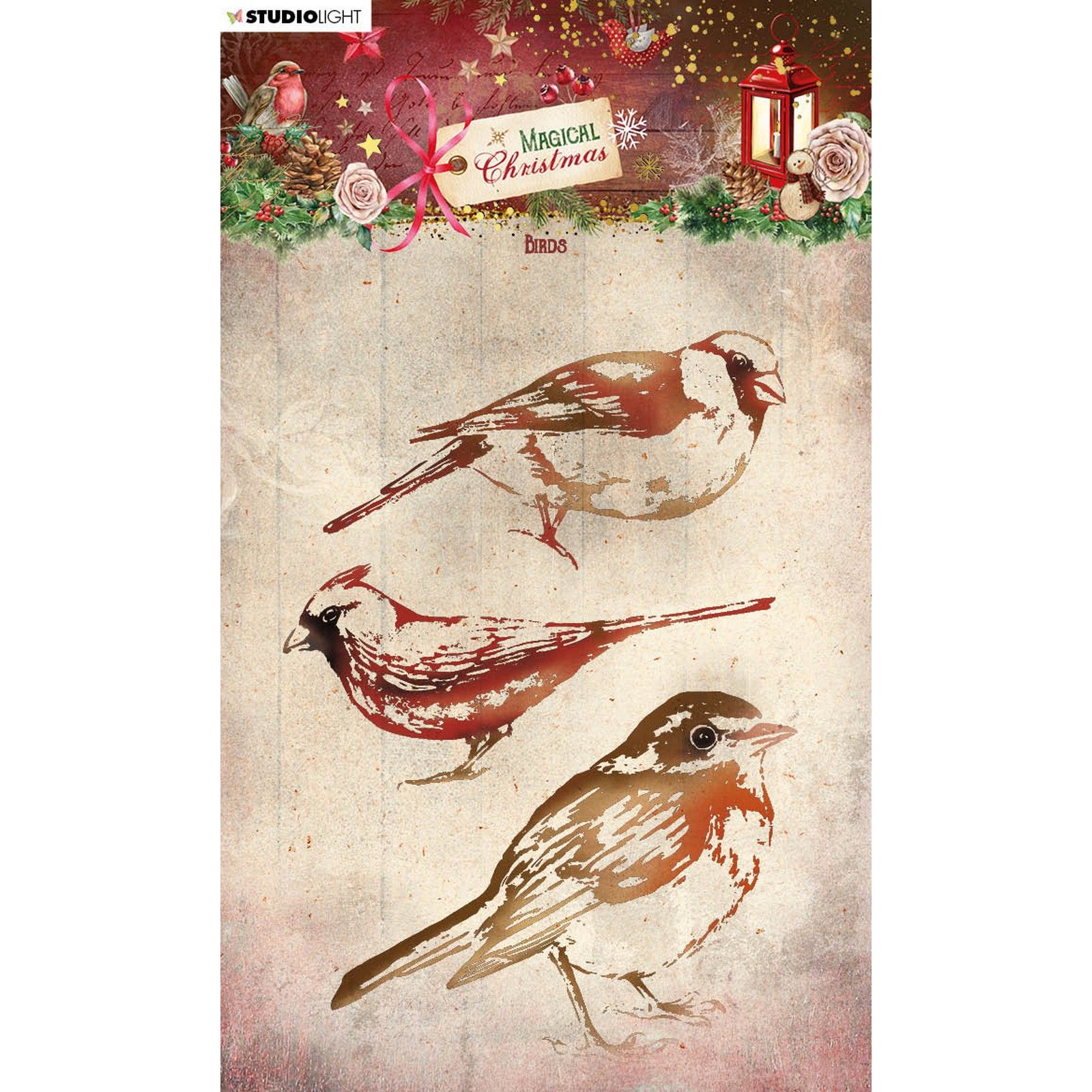 Studio Light • Magical Christmas Tampon Transparent Birds