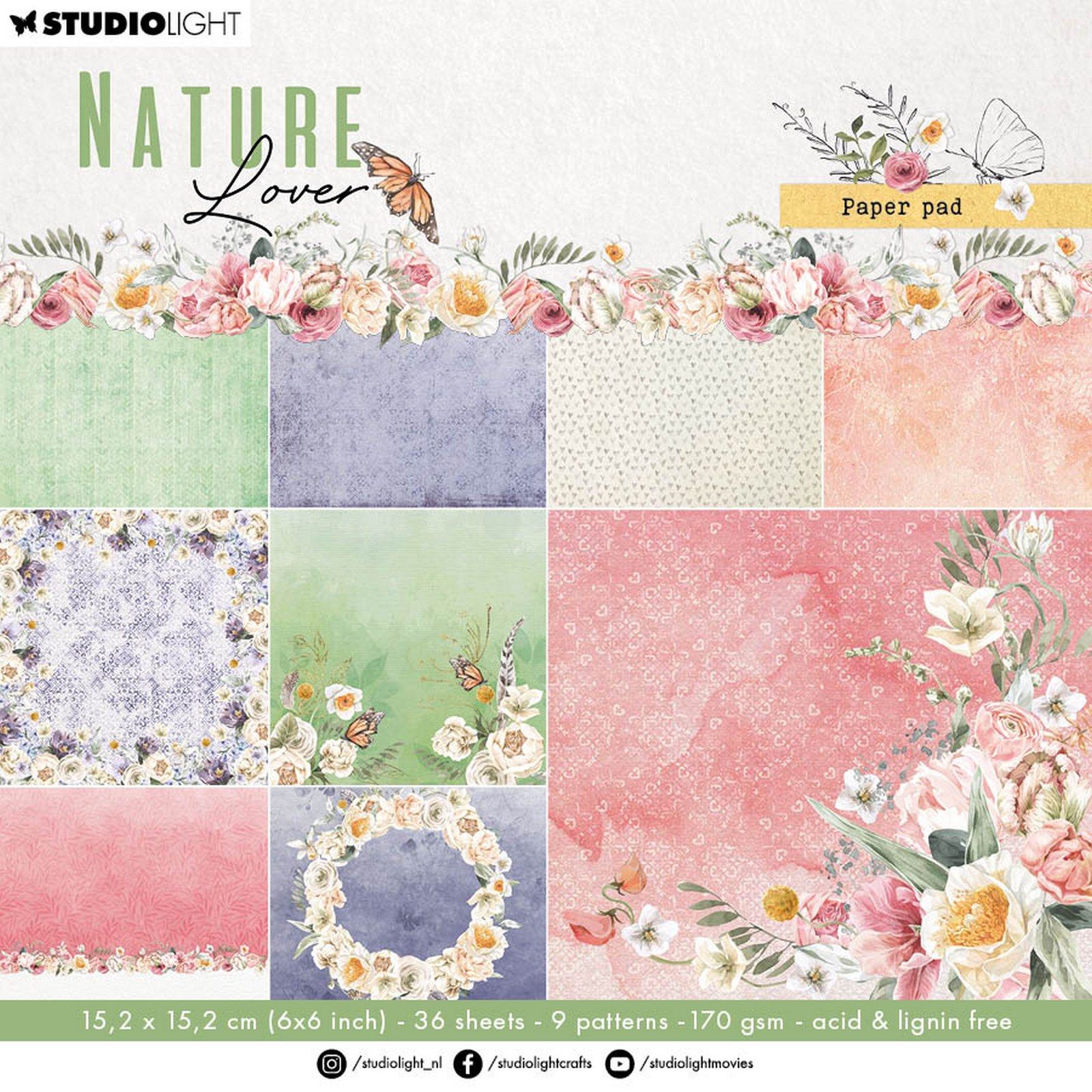 Studio Light • Nature Lover Designer Paper Pad 15,2 x15,2cm