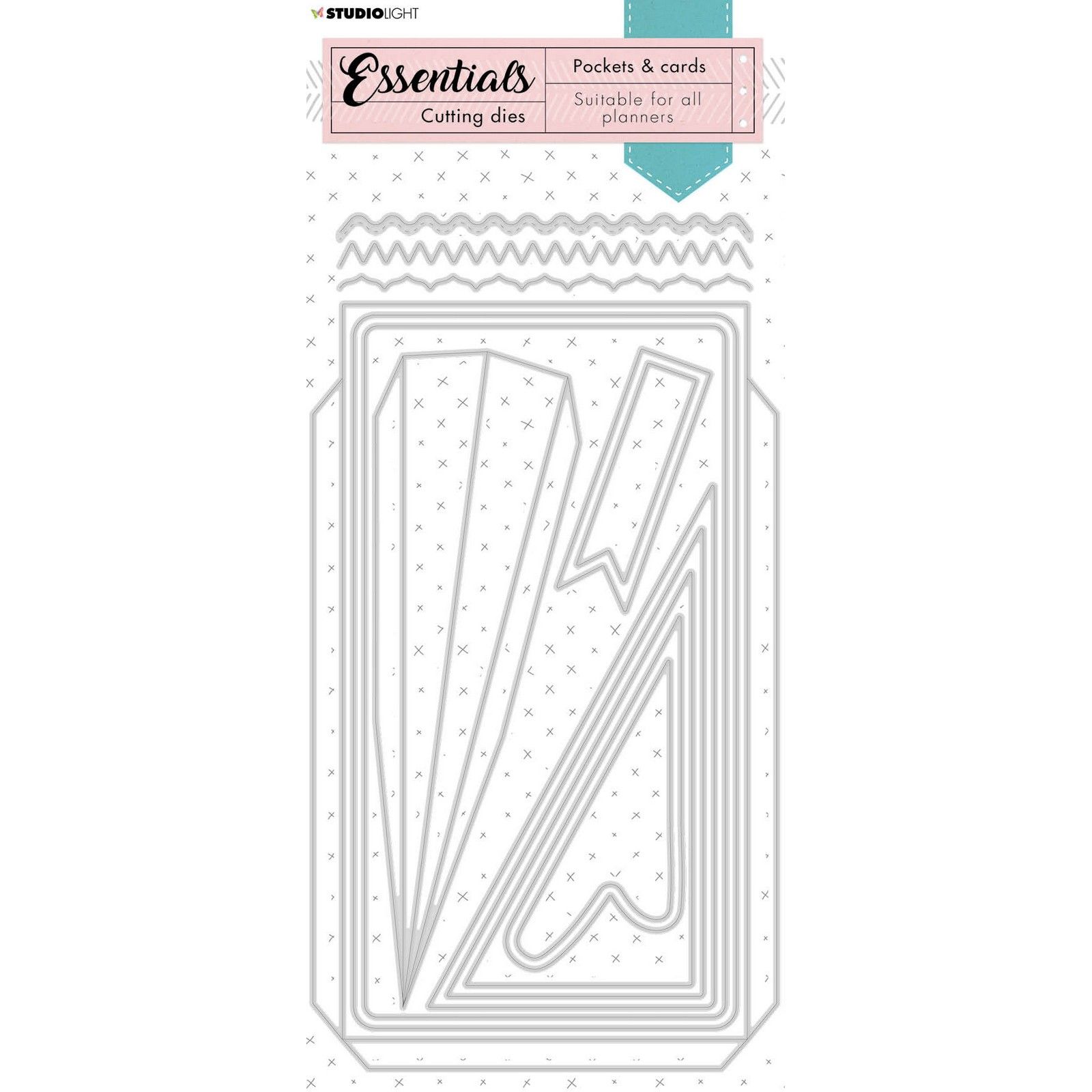 Studio Light • Planner essentials cutting die Pocket and label heart nr.111