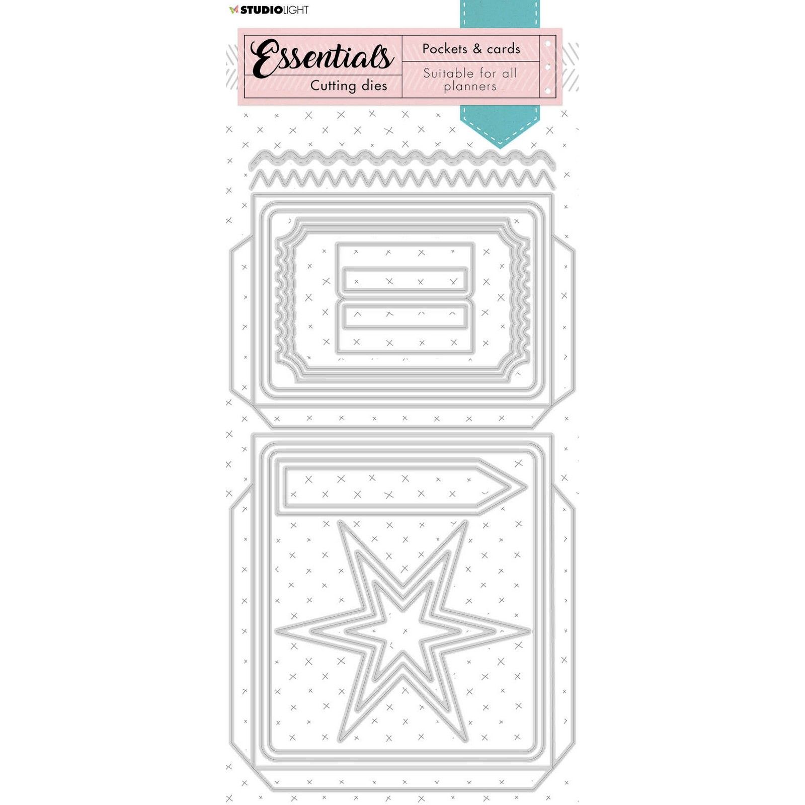 Studio Light • Planner essentials cutting die Pocket and label star nr.112