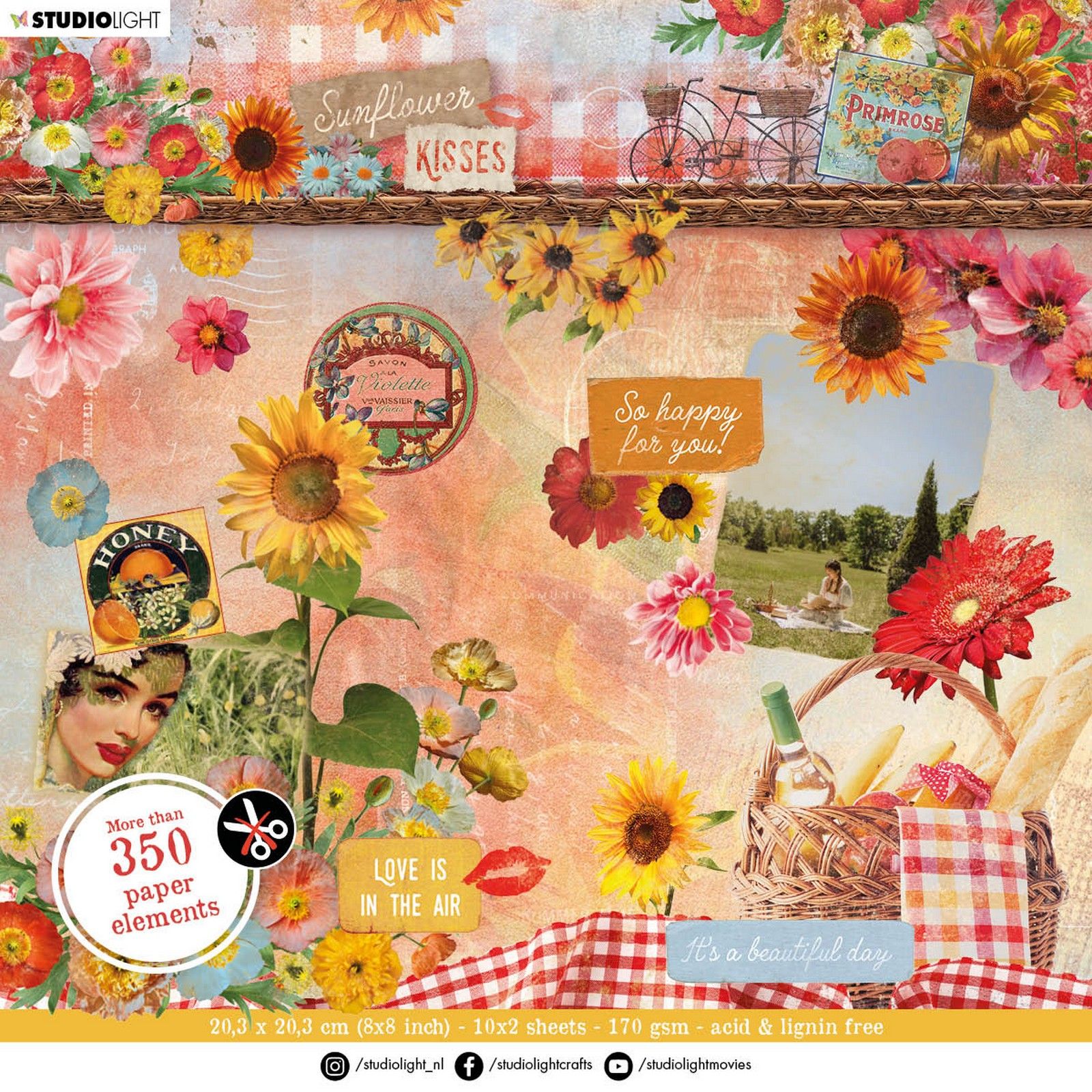 Studio Light • Sunflower Kisses Die Cut Block Paper Elements