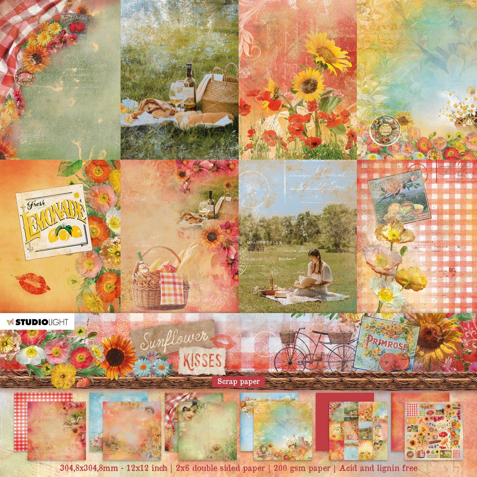 Studio Light • Sunflower Kisses Paper Set Backgrounds & Elements