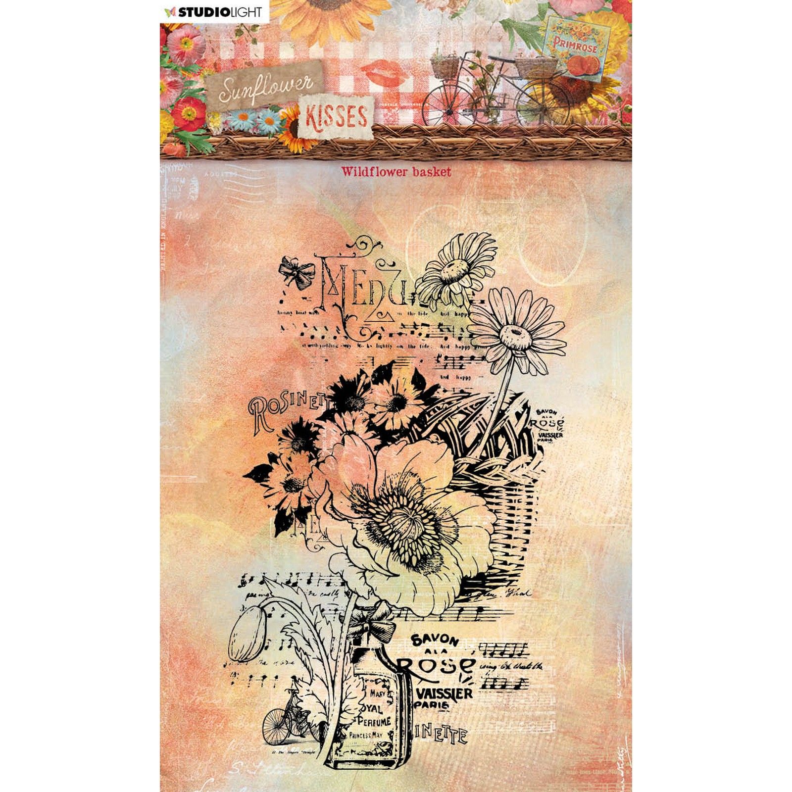 Studio Light • Sunflower Kisses Clear Stamp Wildflower Basket