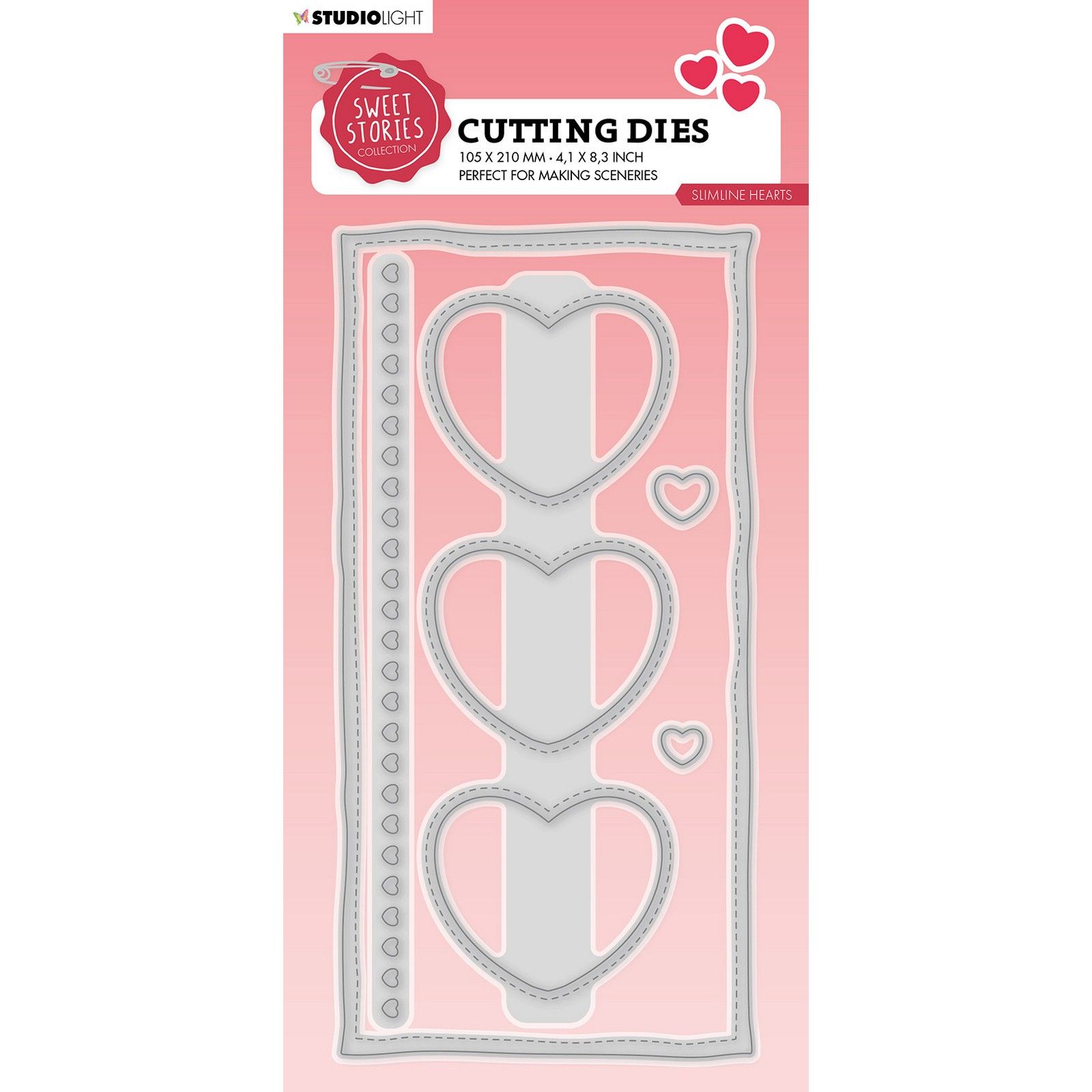 Studio Light • Sweet Stories Cutting Die Slimline Hearts