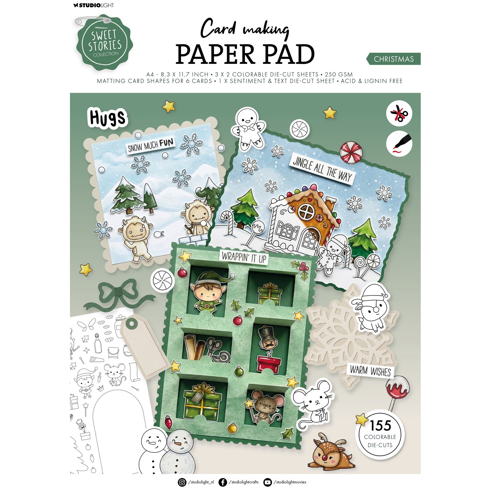 Studio Light • Sweet Stories Card making pad Christmas