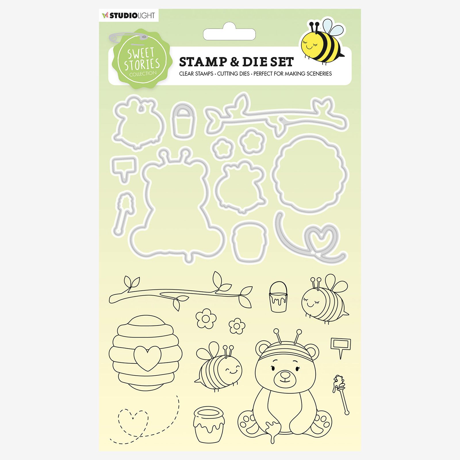 Studio Light • Sweet Stories Stempel & Snijmal Bear and Bees