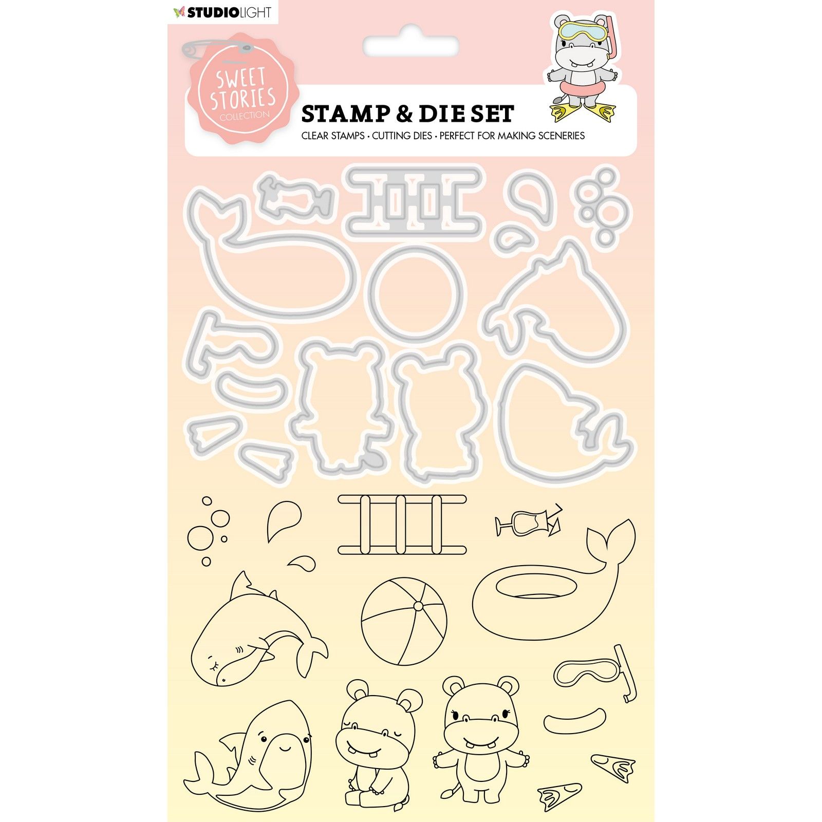 Studio Light • Sweet Stories Stempel & Stanzschablone Swimming Fun