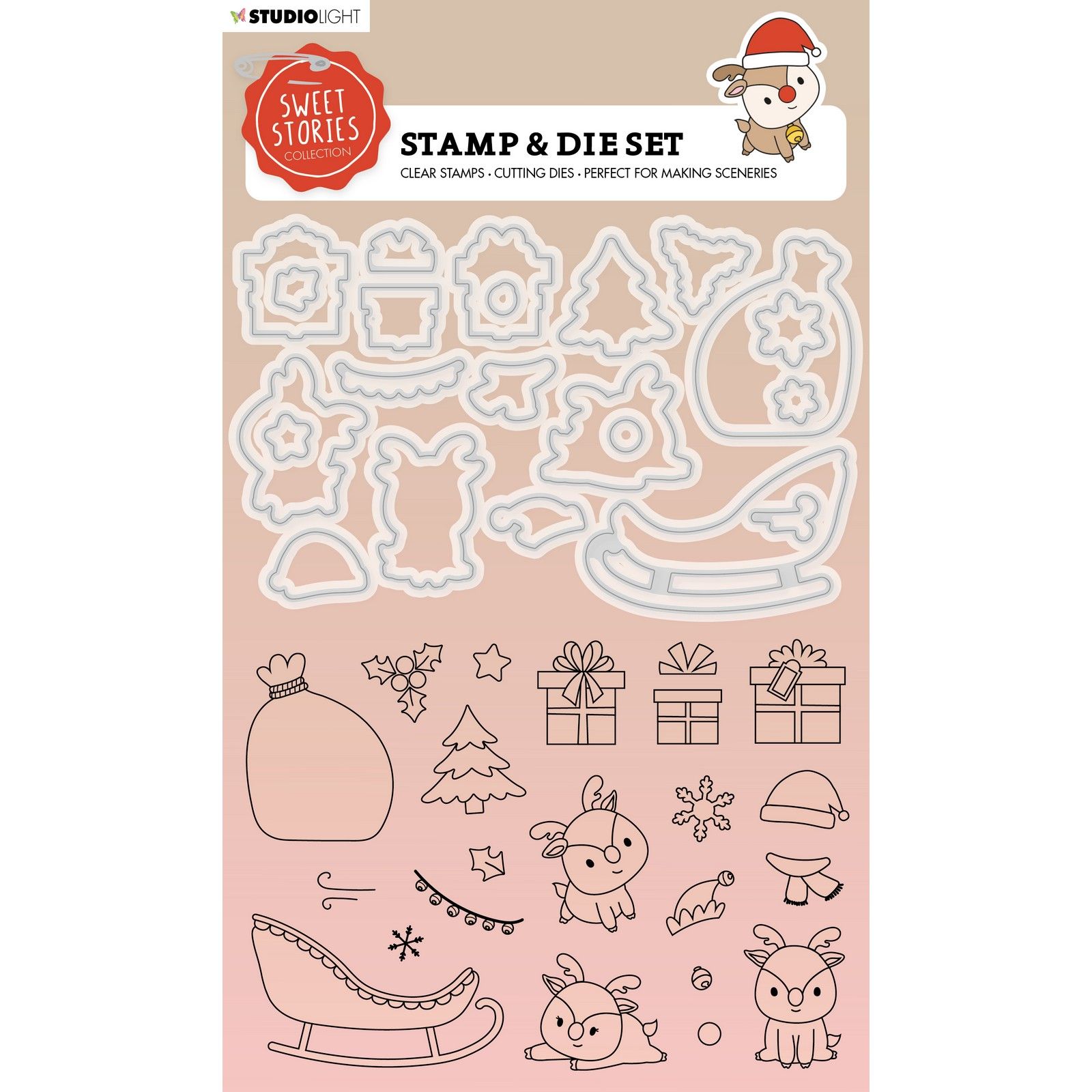 Studio Light • Sweet Stories Stamp & Cutting Die Reindeers