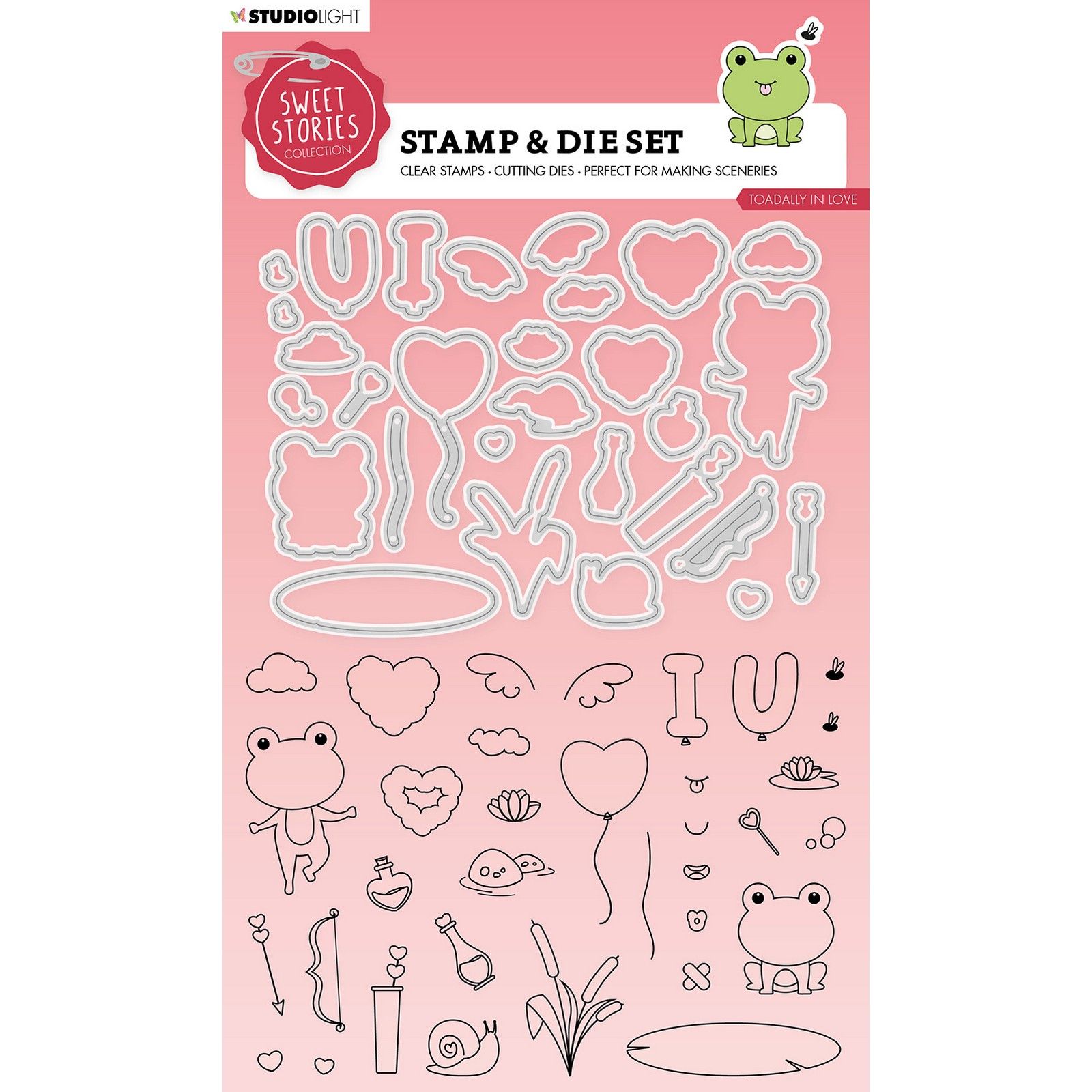 Studio Light • Sweet Stories Stamp & Cutting Die Toadally In Love