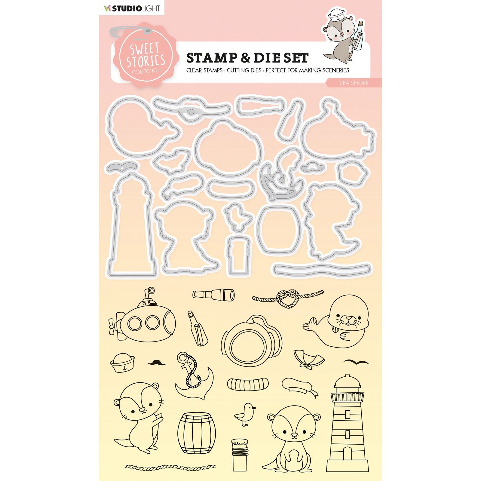 Studio Light • Sweet Stories Stamp & Cutting Die Sea Shore