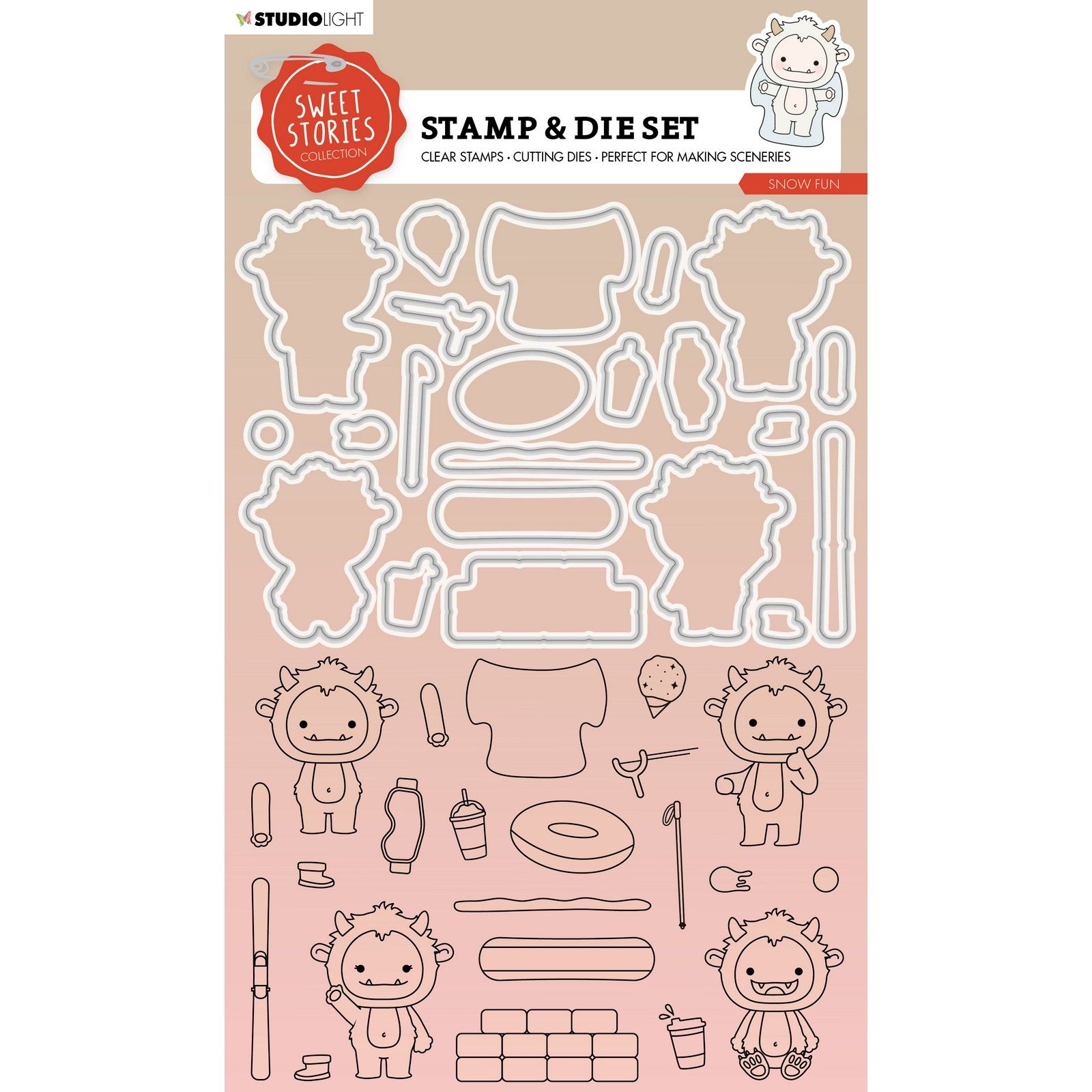 Studio Light • Sweet Stories Stamp & Cutting Die Snow fun