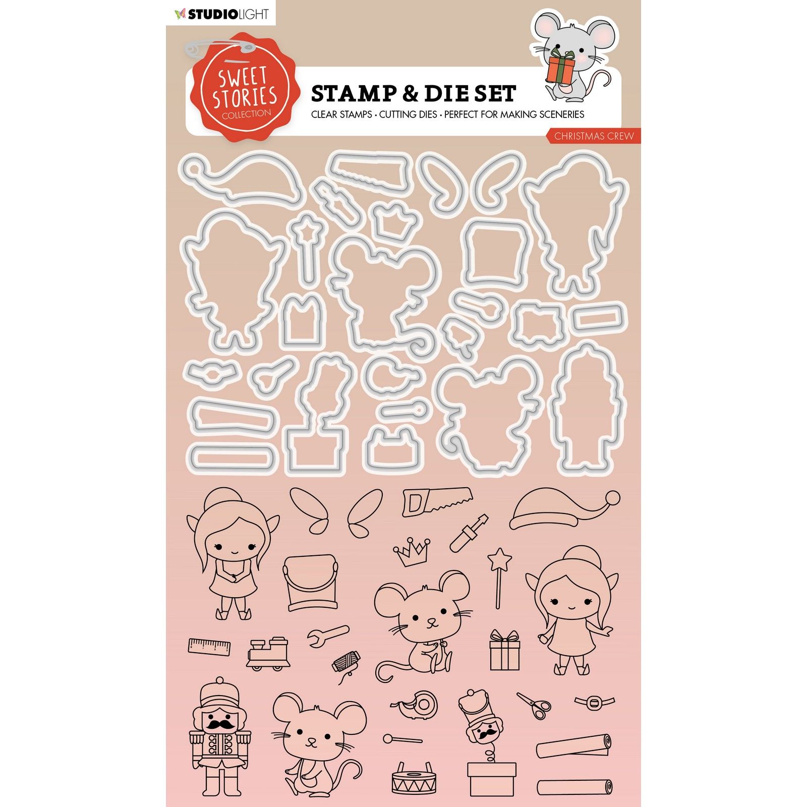 Studio Light • Sweet Stories Stamp & Cutting Die Christmas crew
