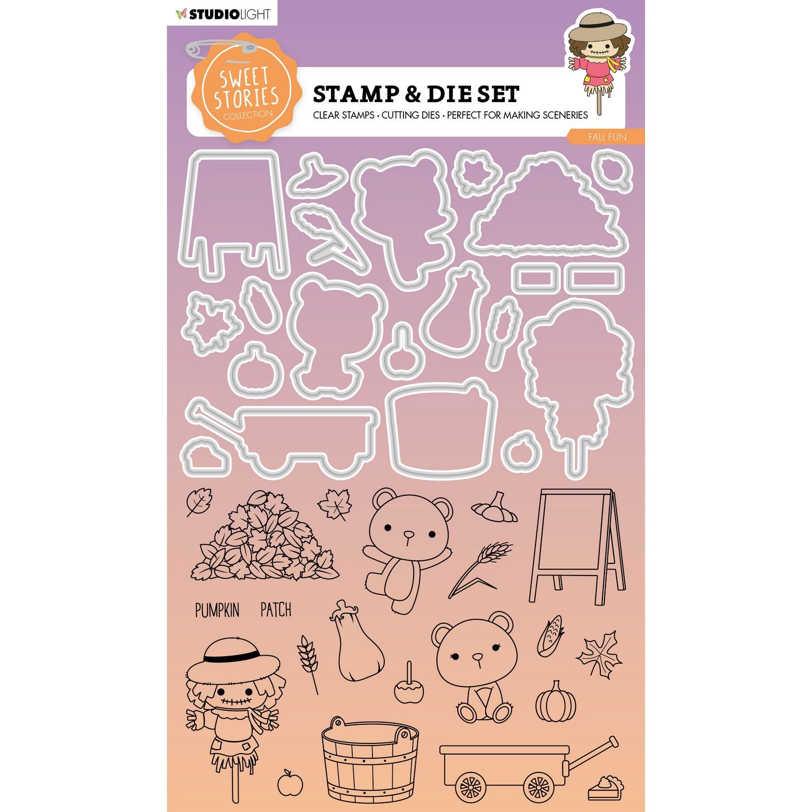 Studio Light • Sweet Stories Stamp & Matrice de Découpe Fall Fun