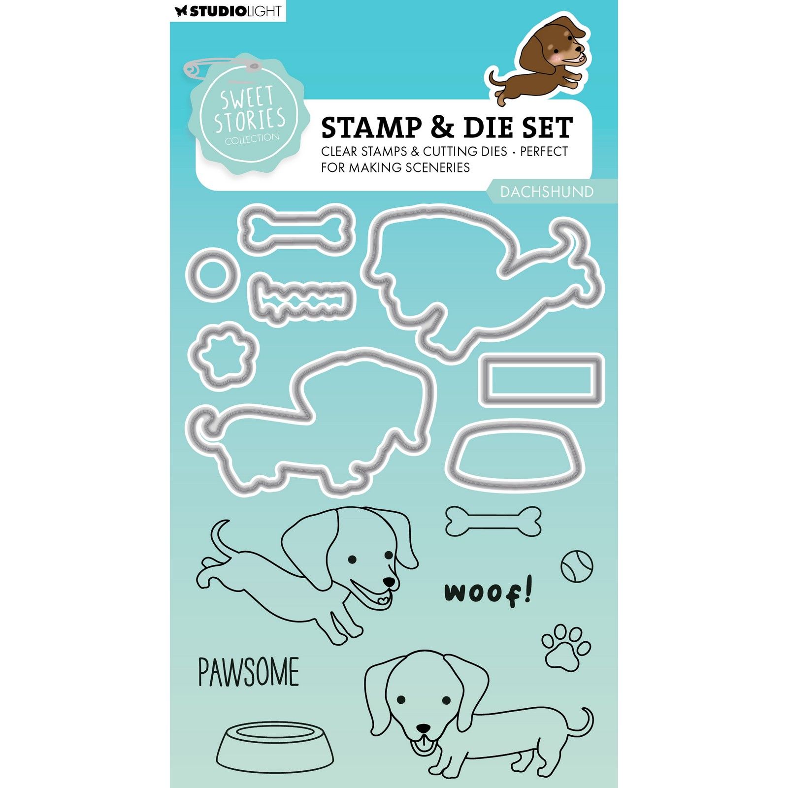 Studio Light • Sweet Stories Stamp & Cutting Die Dachshund
