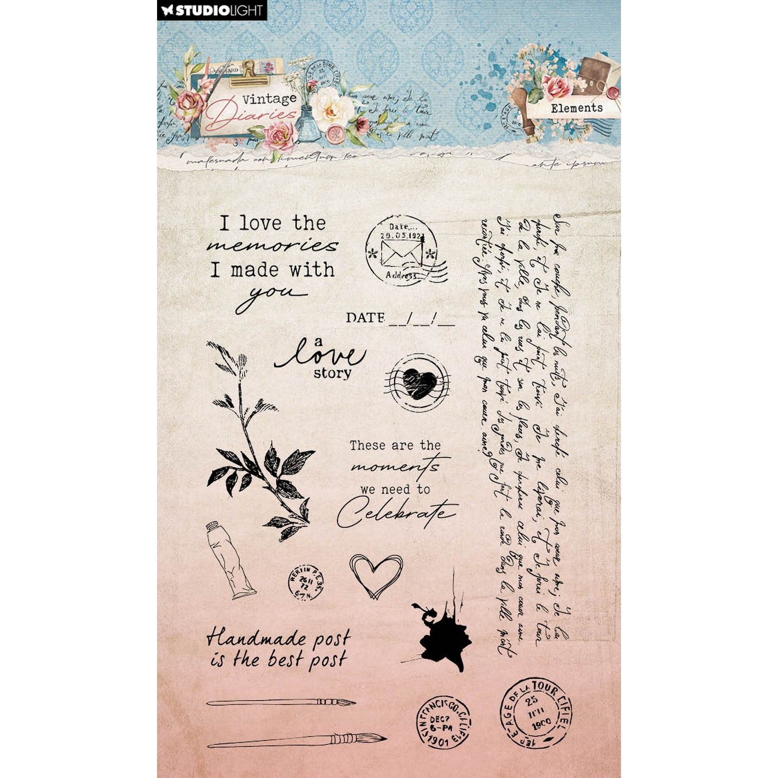 Studio Light • Vintage Diaries Clear Stamps Elements
