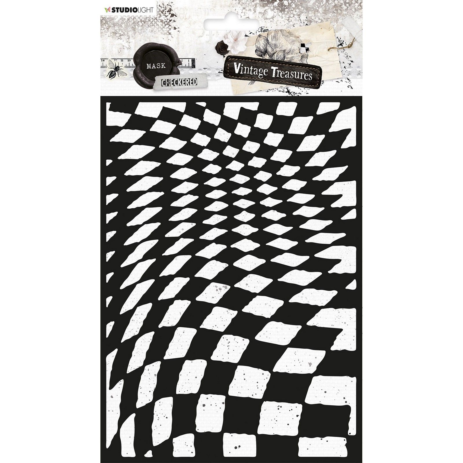 Studio Light • Vintage Treasures Mask Stencil Checkered
