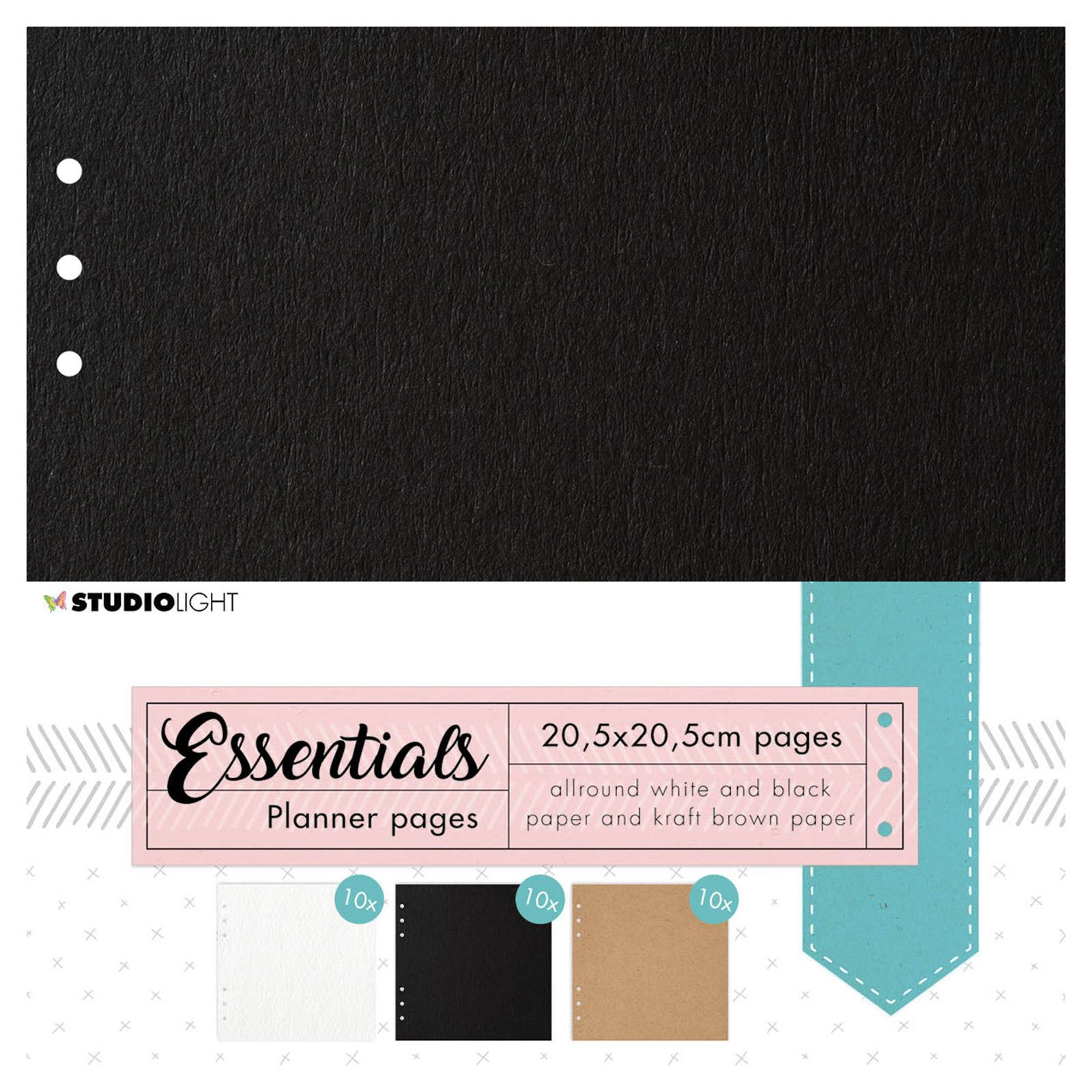 Studio Light • Essentials planner pages Black, Craft & White Nr.02