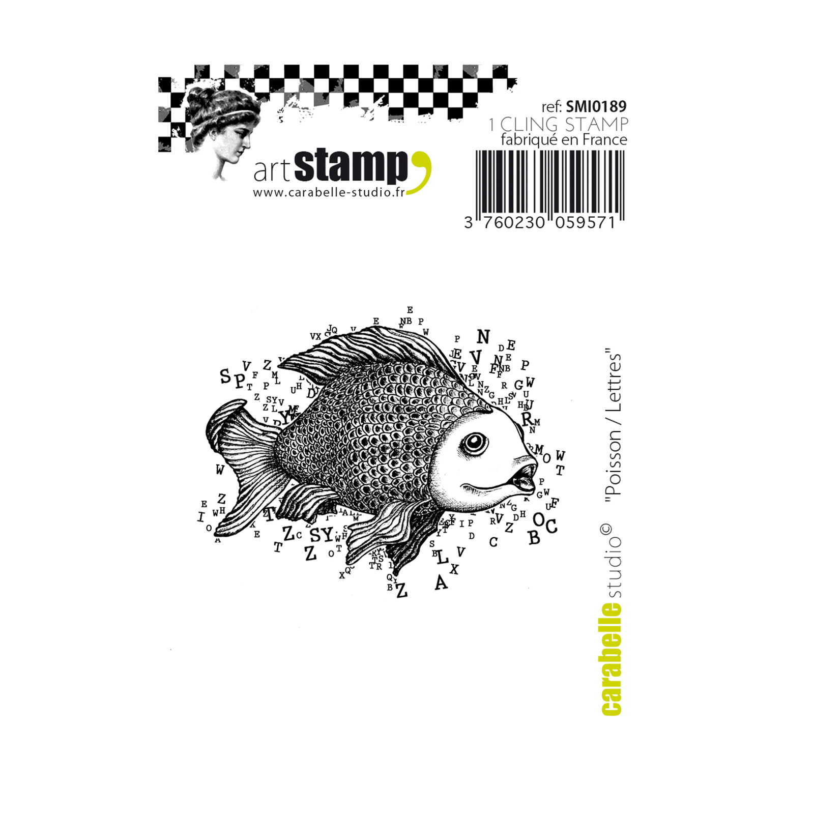 Carabelle Studio • Cling stamp mini poisson lettres