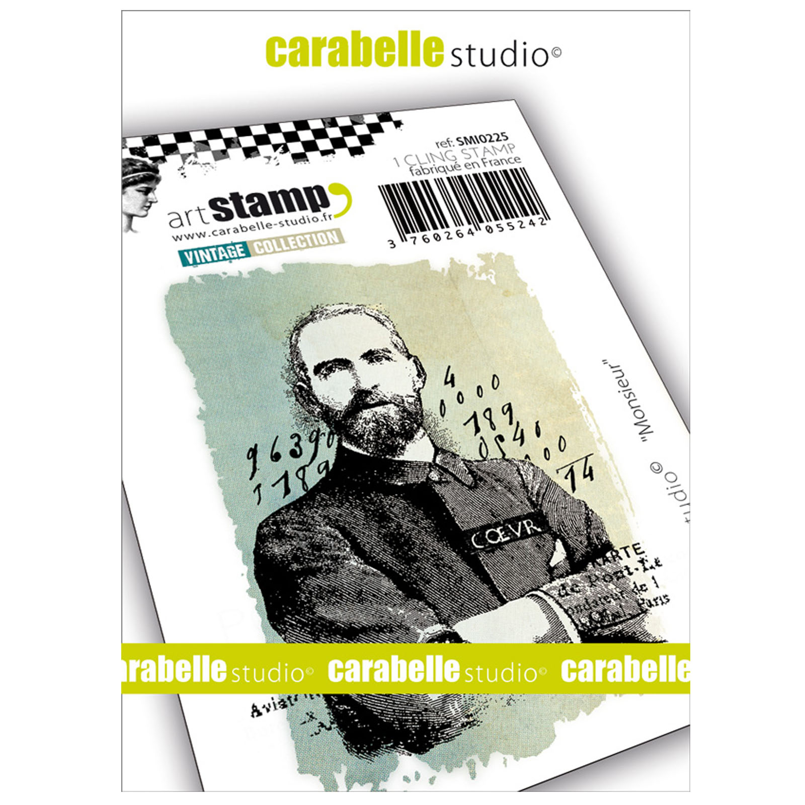 Carabelle Studio • Cling Stamp Art Stempel Set Herr