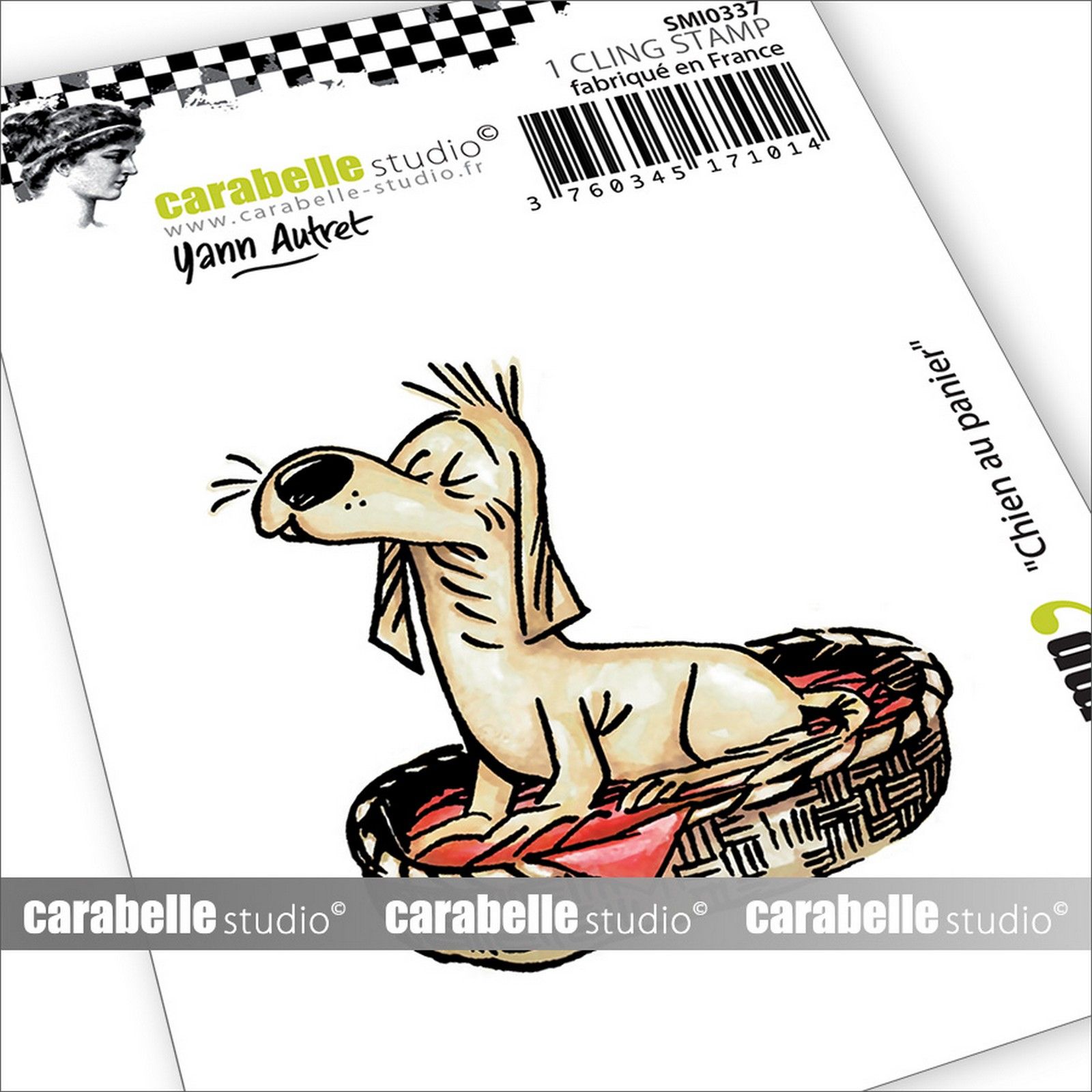 Carabelle Studio • Cling Stamp Chien au panier by Yann Autret