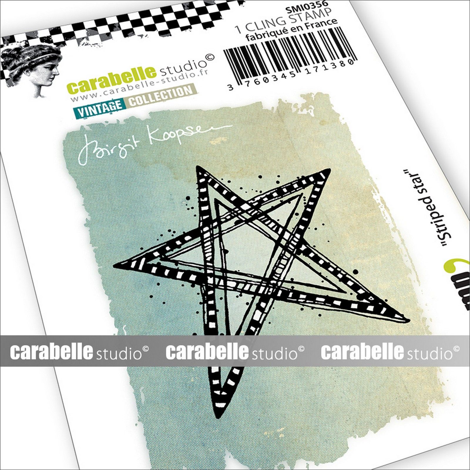 Carabelle Studio • Tampon Cling Mini Striped Star 