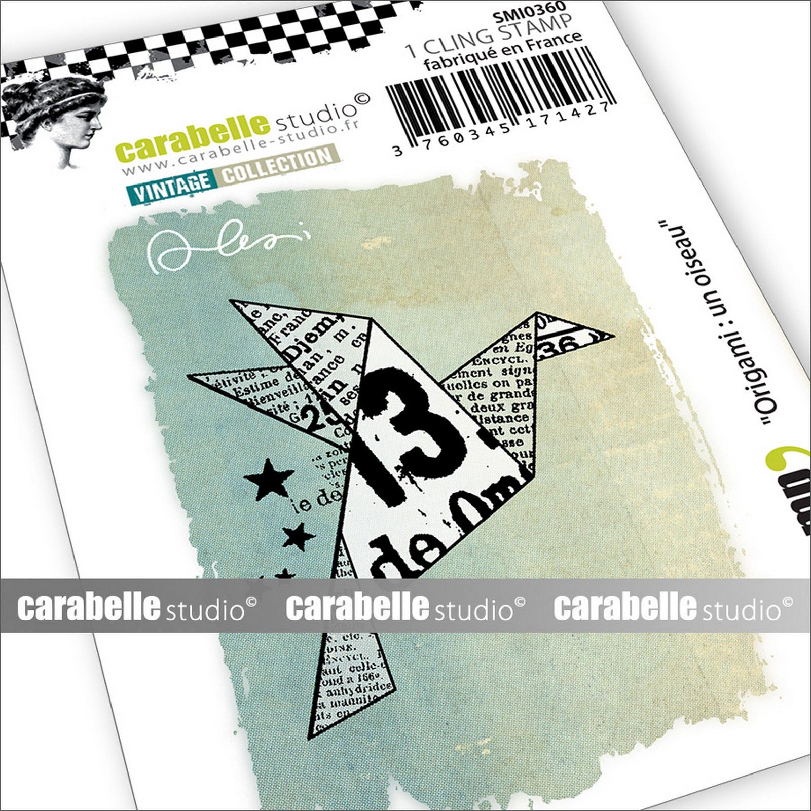 Carabelle Studio • Tampon Cling Mini Origami Un Oiseau 