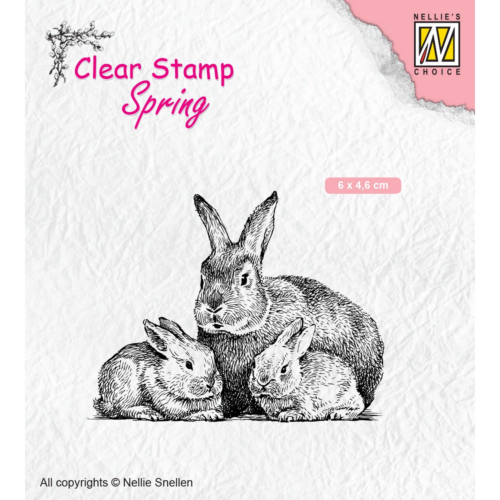 Nellie's Choice • Spring Clear Stamps Rabbit Family 60x45mm