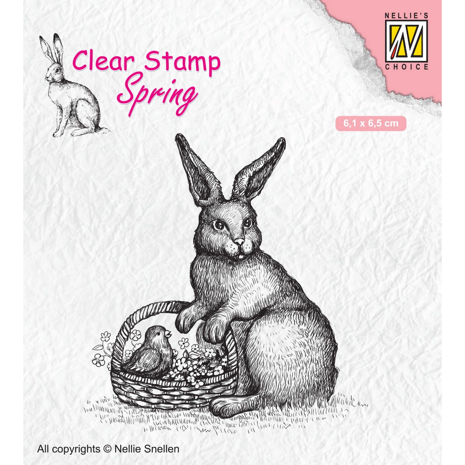 Nellie's Choice • Spring Clear Stamps Easter Hare With Basket