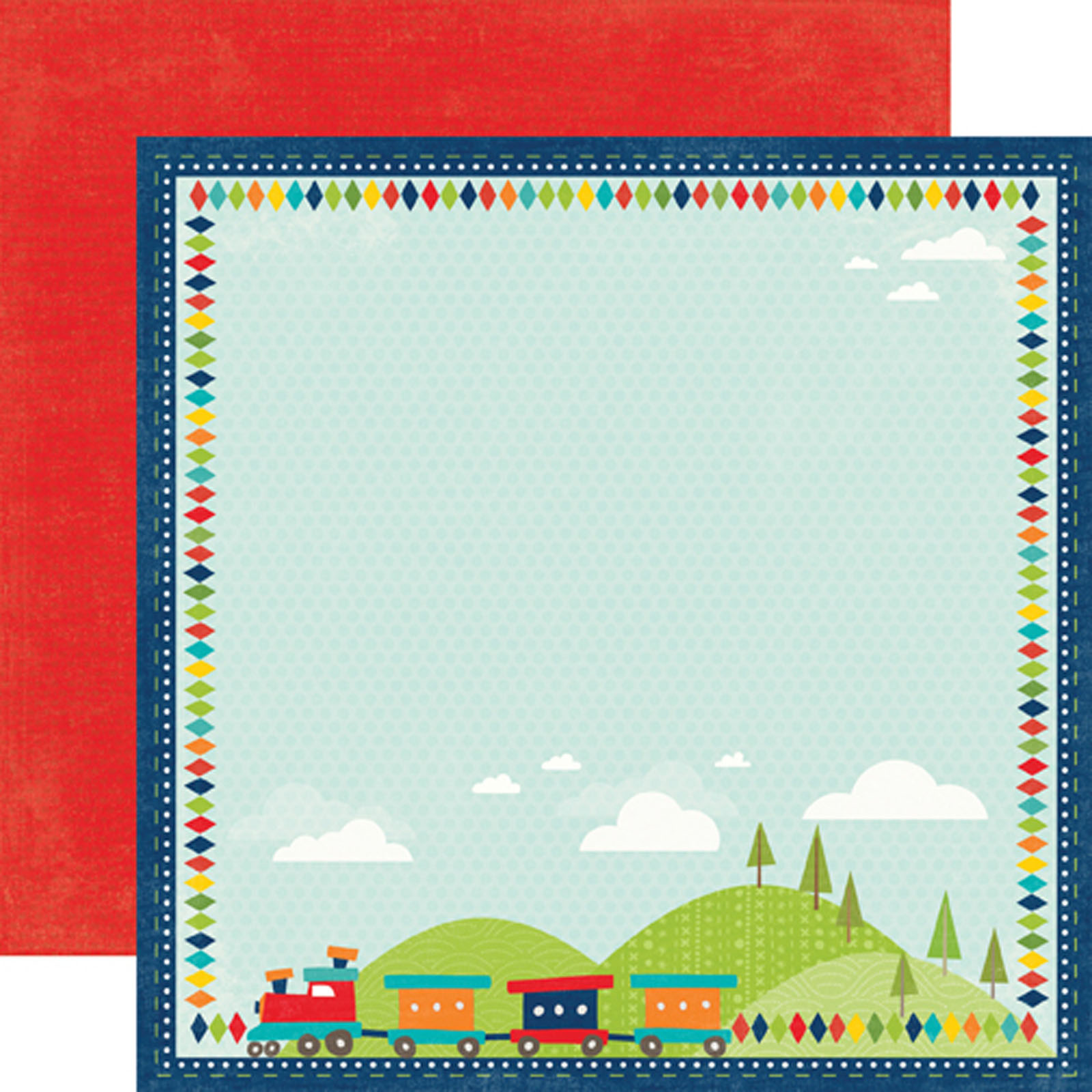Echo park • Double sided paper 30,5x30,5cm x1 Trains