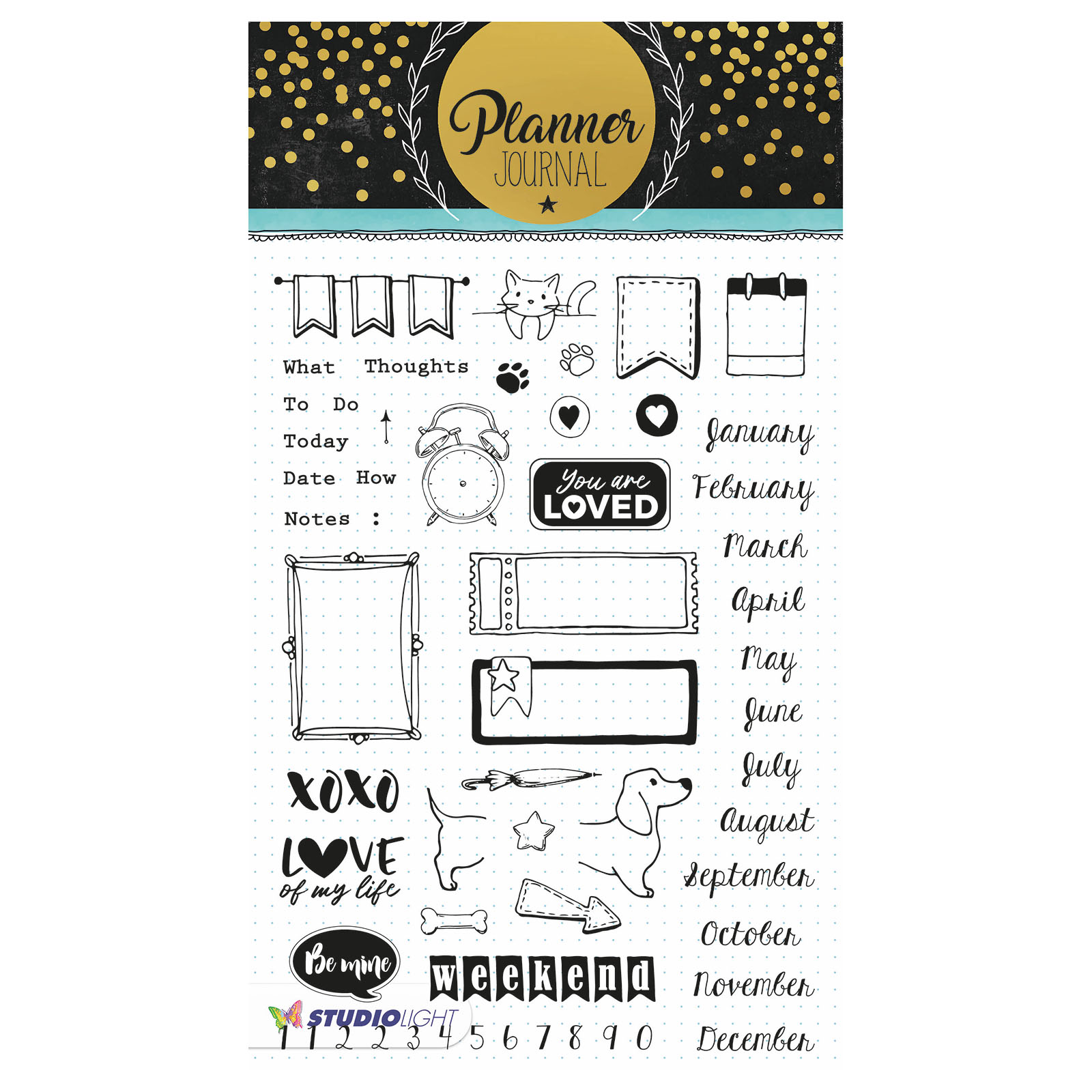 Studio Light • Clear Stamp A5 Planner Journal Nr.06