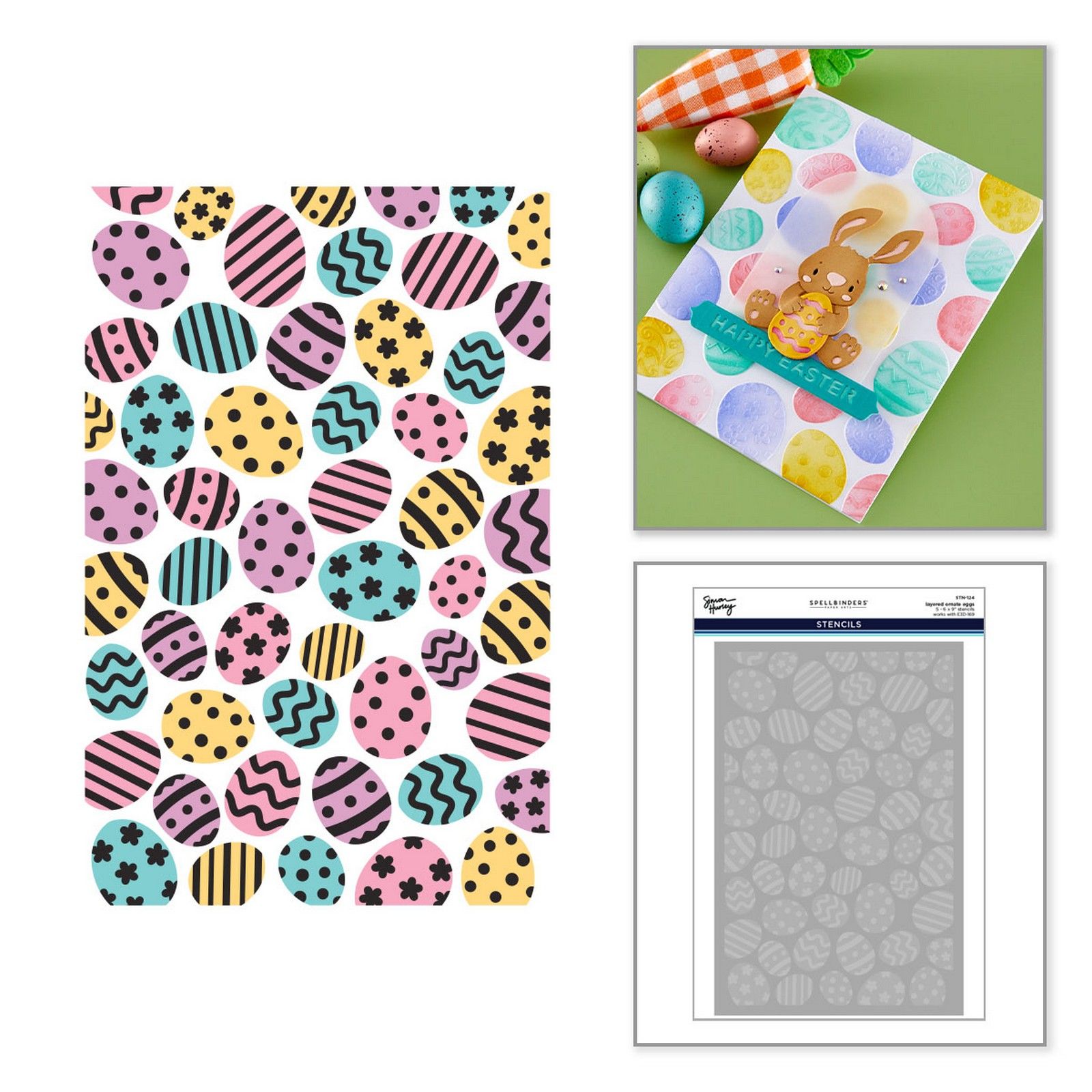 Spellbinders • Simon Hurley Plantillas Ornamentadas en Capas Huevos 15,2x22,9cm 5uds