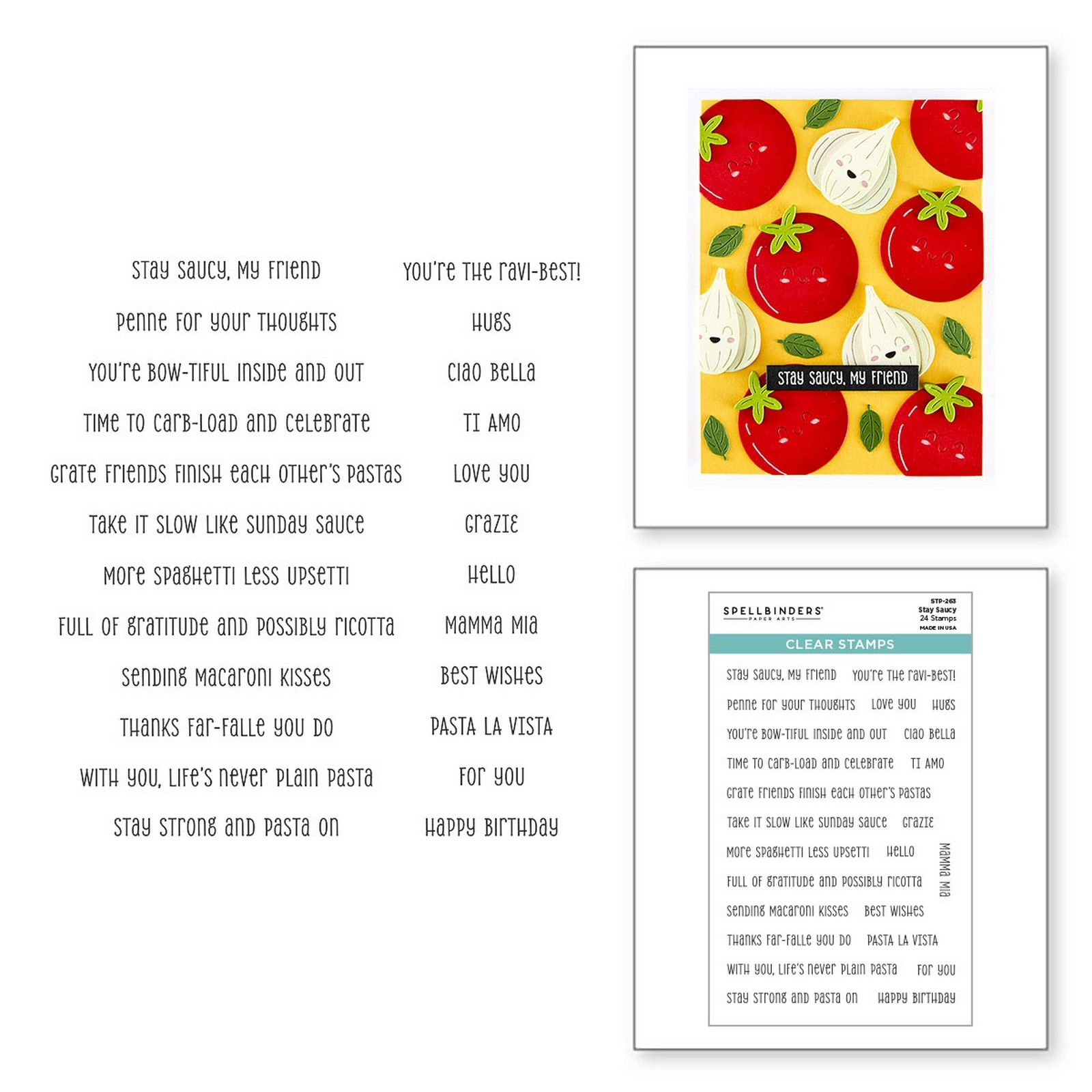 Spellbinders • Set de Sellos Transparentes Buon Appetito Pasta Tema 10x15cm 24uds