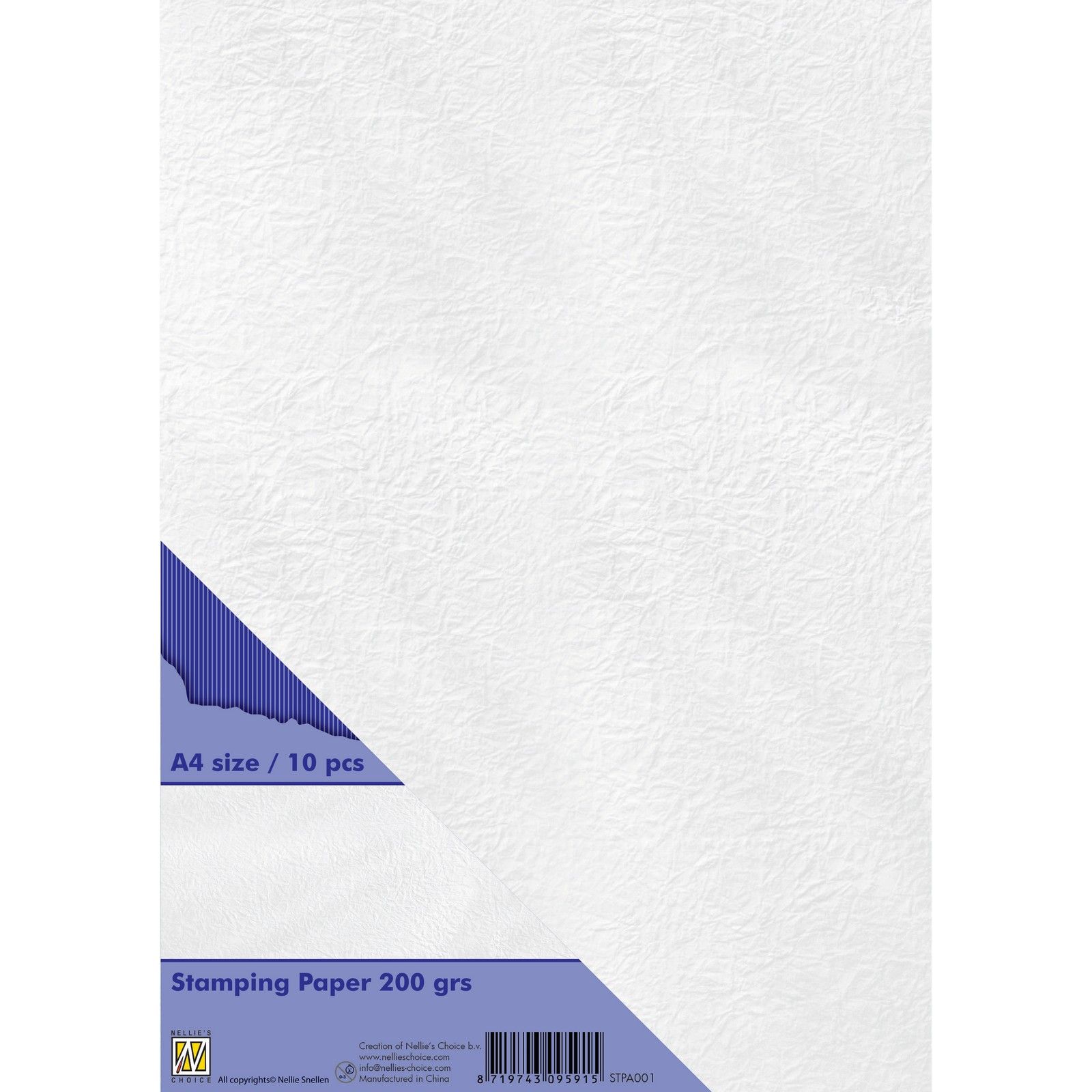 Nellie's Choice • Papier d'Aquarelle Tamponnage A4 200g Blanc 10 feuilles