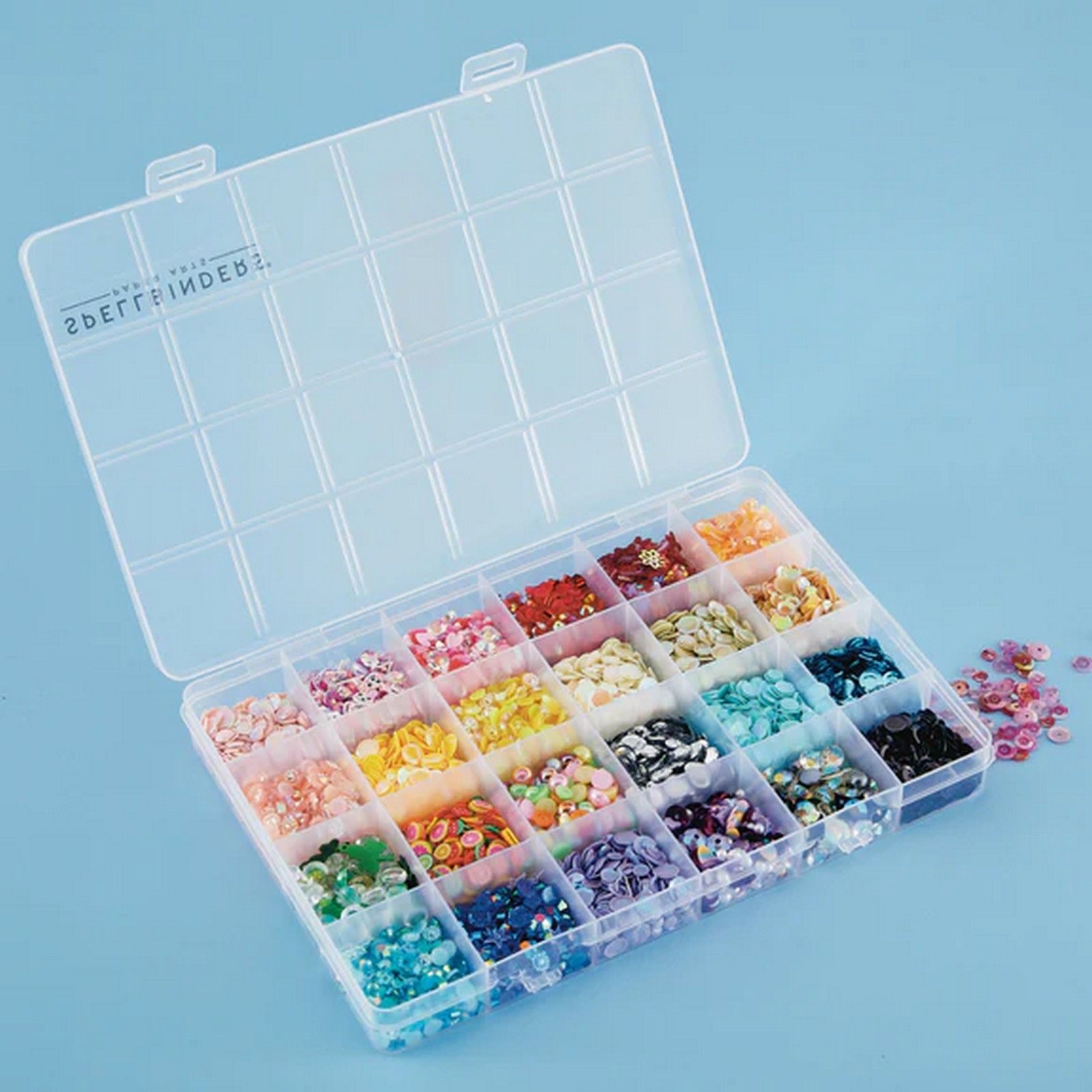 Spellbinders • Caja de Almacenamiento 18,9x13,2x2,2cm Tapa de Rejilla 24comp.