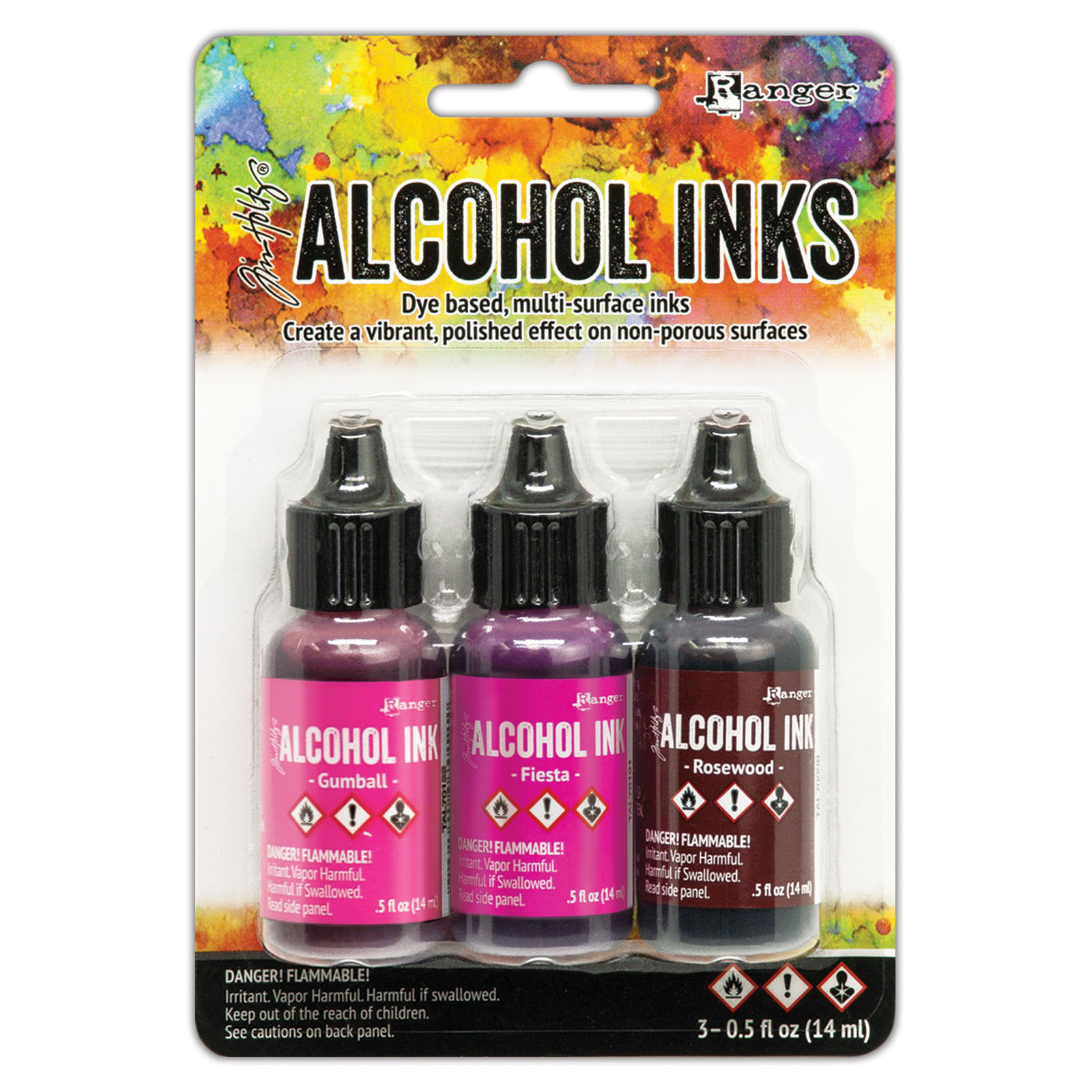 Ranger • Tim Holtz Alcohol Inks Gumball, Fiesta & Rosewood 14ml