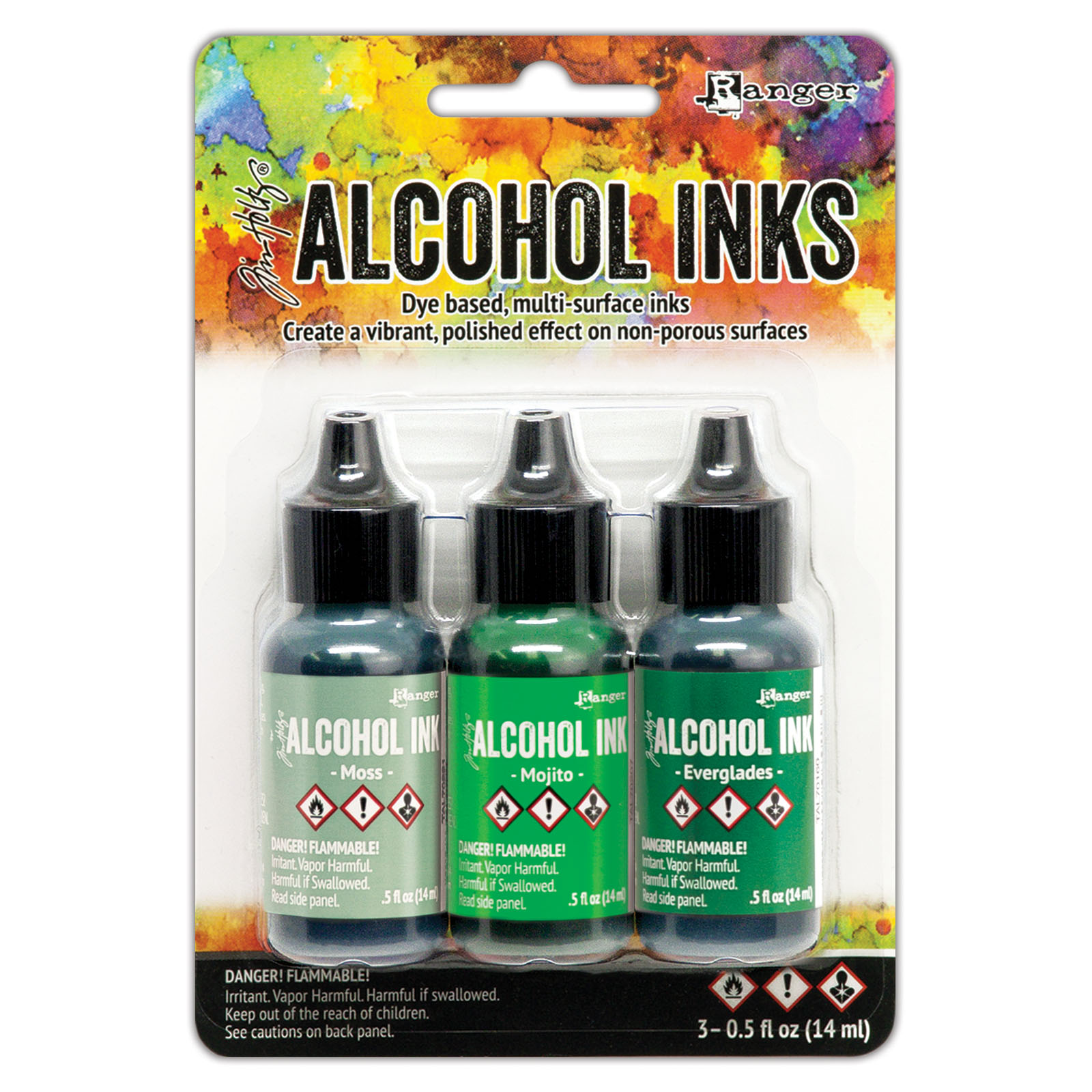 Ranger • Alcohol inks Moss, Mojito & Everglades 14ml