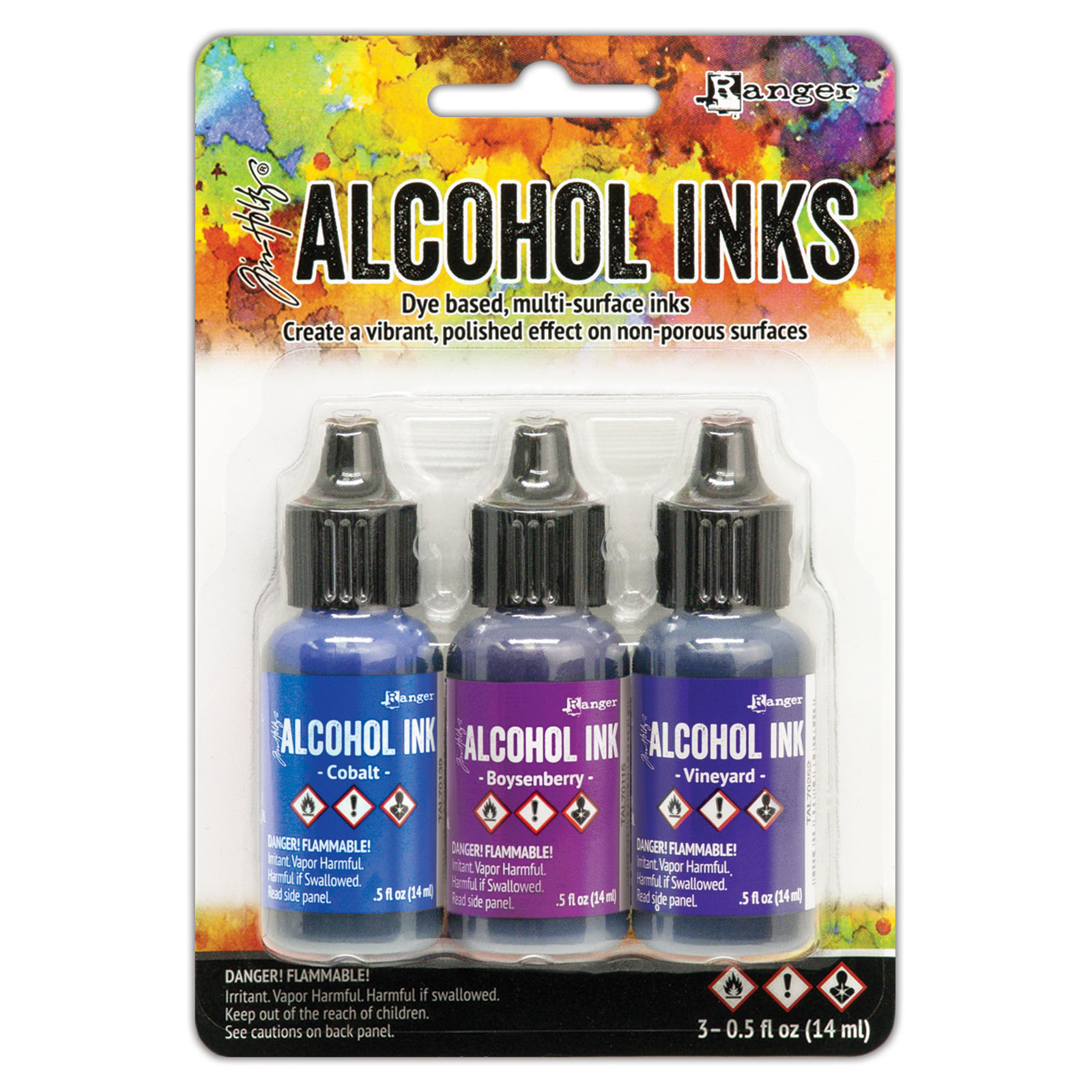 Ranger • Alcohol inks Cobald, Boysenberry & Vineyard 14ml