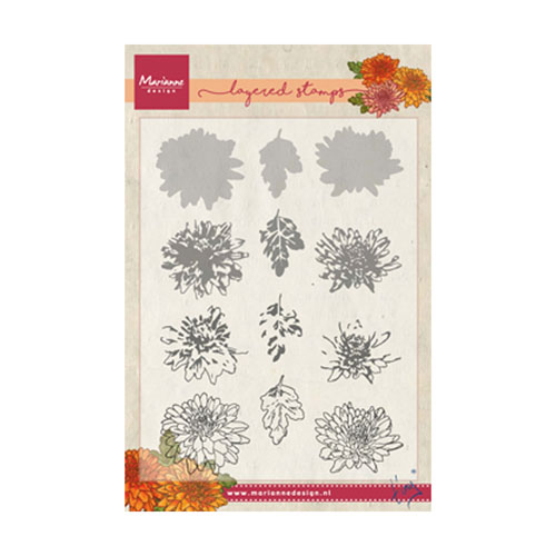 Marianne Design • Silikonstempeln Tiny's Chrysant layering