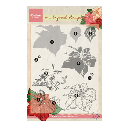Marianne Design • Tampons transparent Tiny's Poinsettia layering