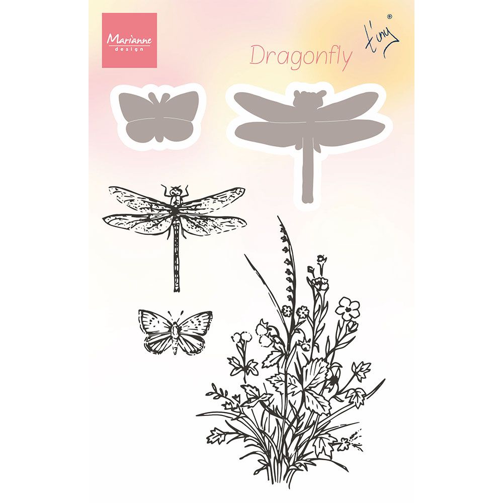 Marianne Design • Clear stamps Tiny's Dragonfly stamp & die