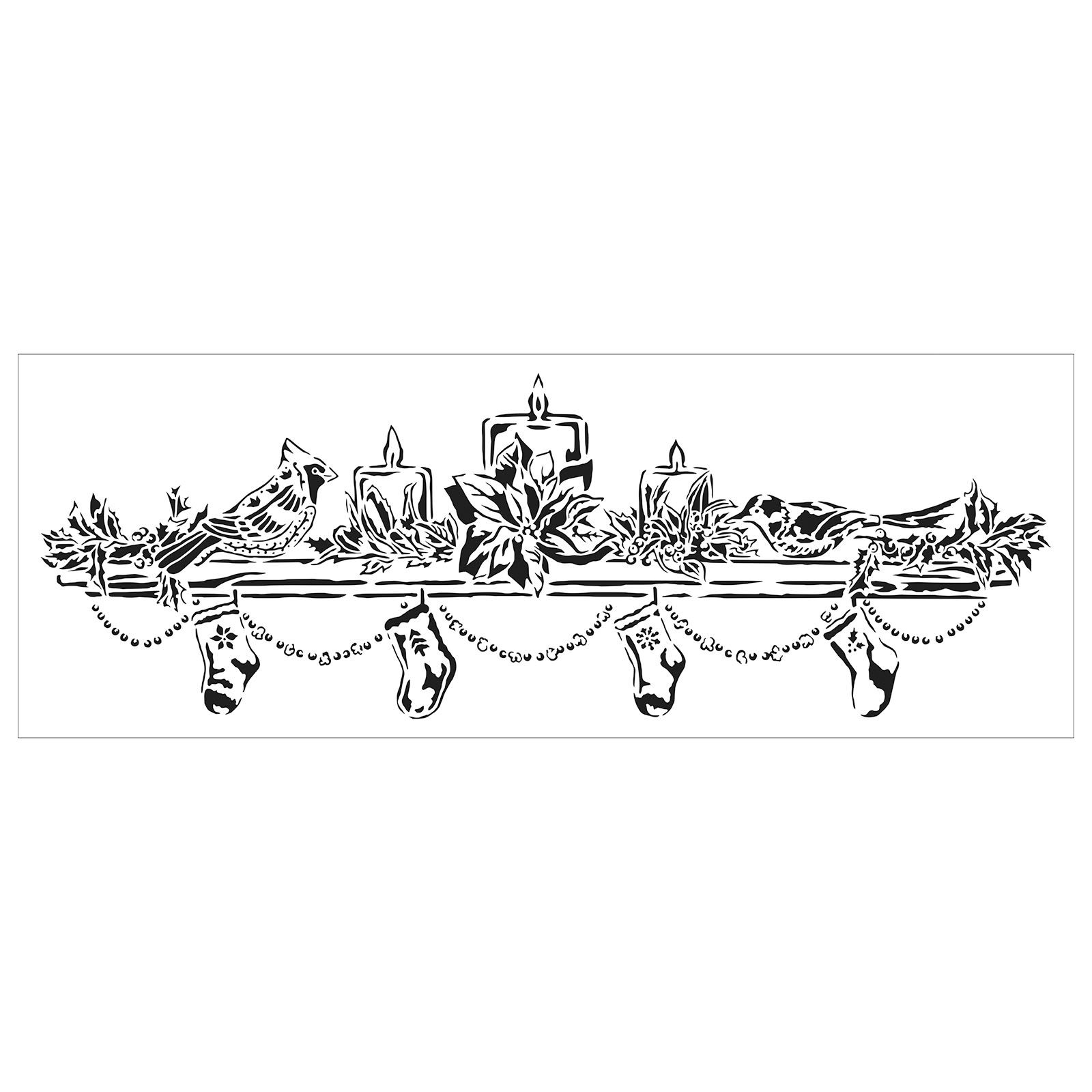 The Crafter's Workshop • Stencil Christmas mantel 16½x6