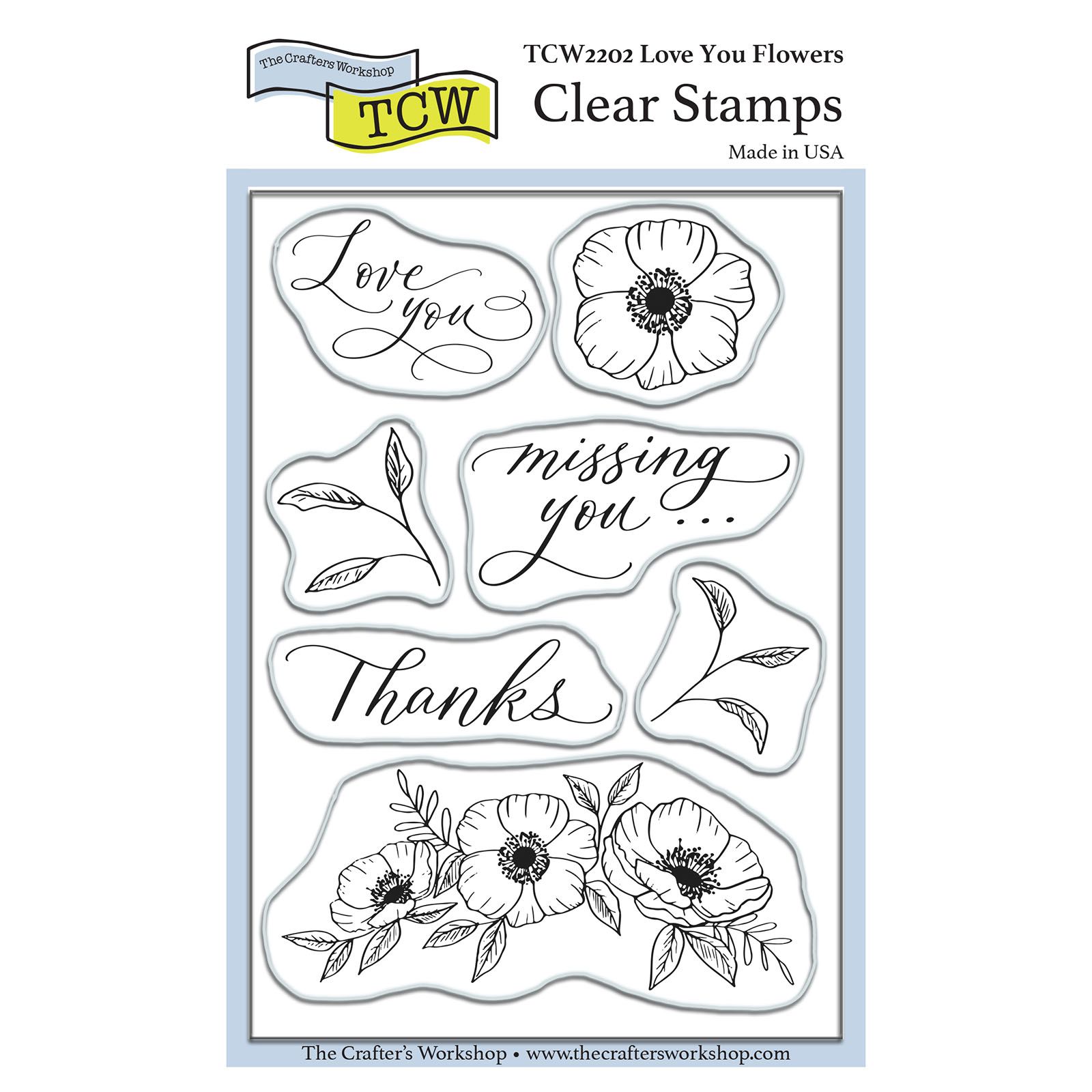 The Crafter's Workshop • Stamp set Ik hou van je bloemen 4x6
