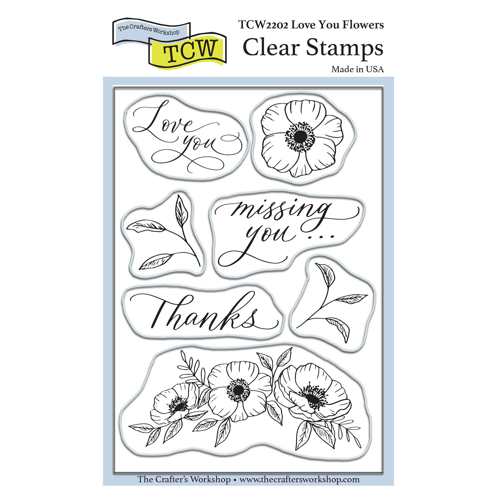 The Crafter's Workshop • Stamp set Love you flowers 4x6