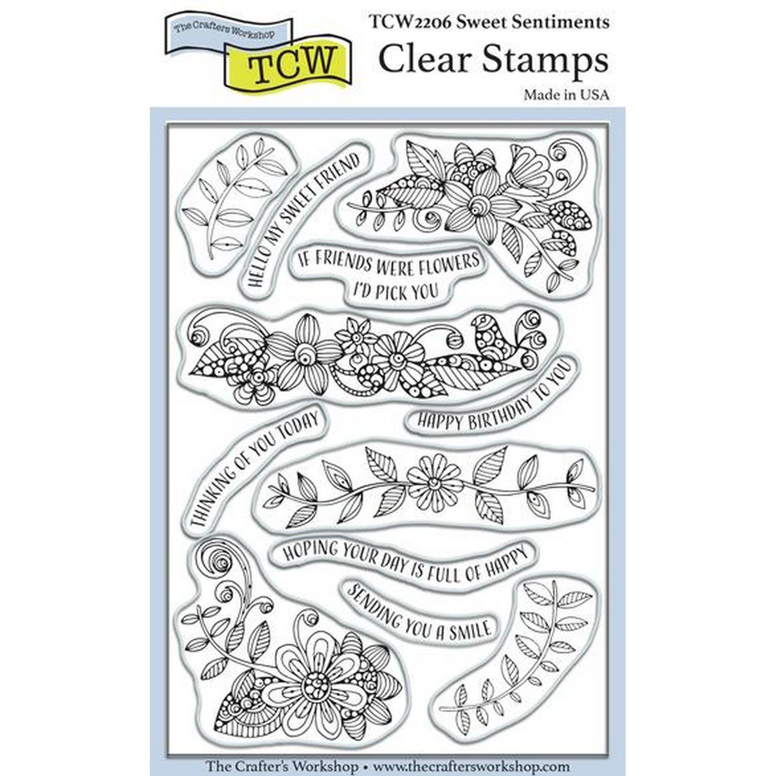 The Crafter's Workshop • Stamp set Zoete gevoelens 4x6