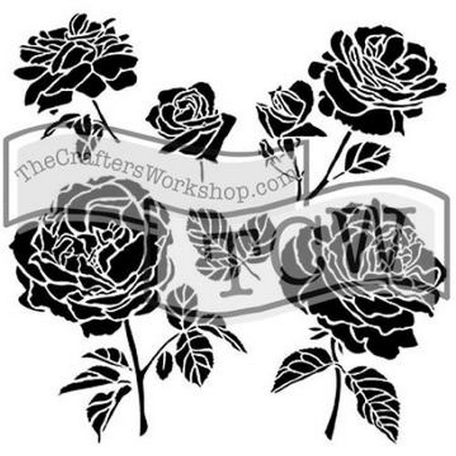 The Crafter's Workshop • Stencil Cabbage Roses 6x6
