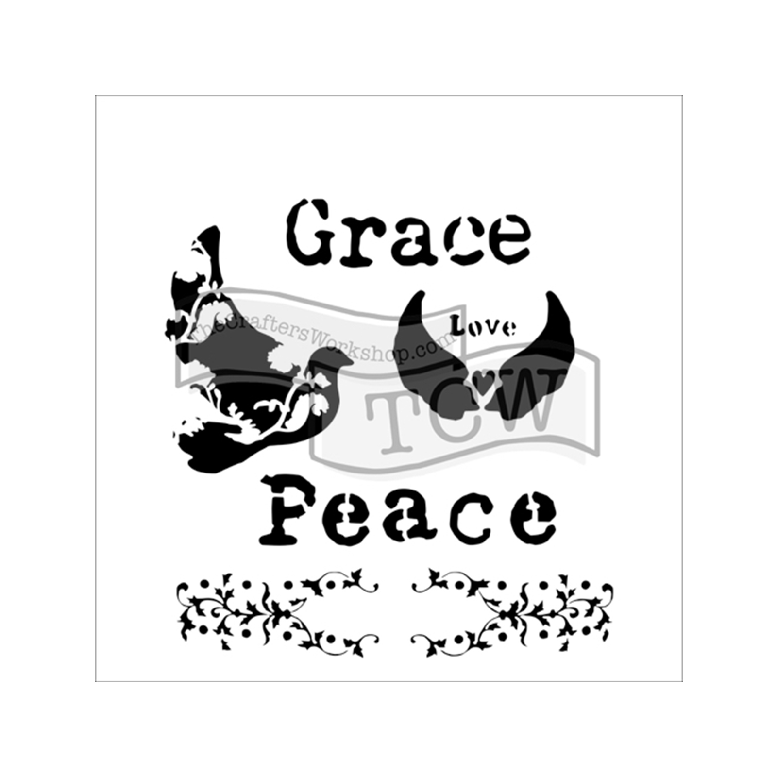 The Crafter's Workshop • Template 15x15cm Peace Doves