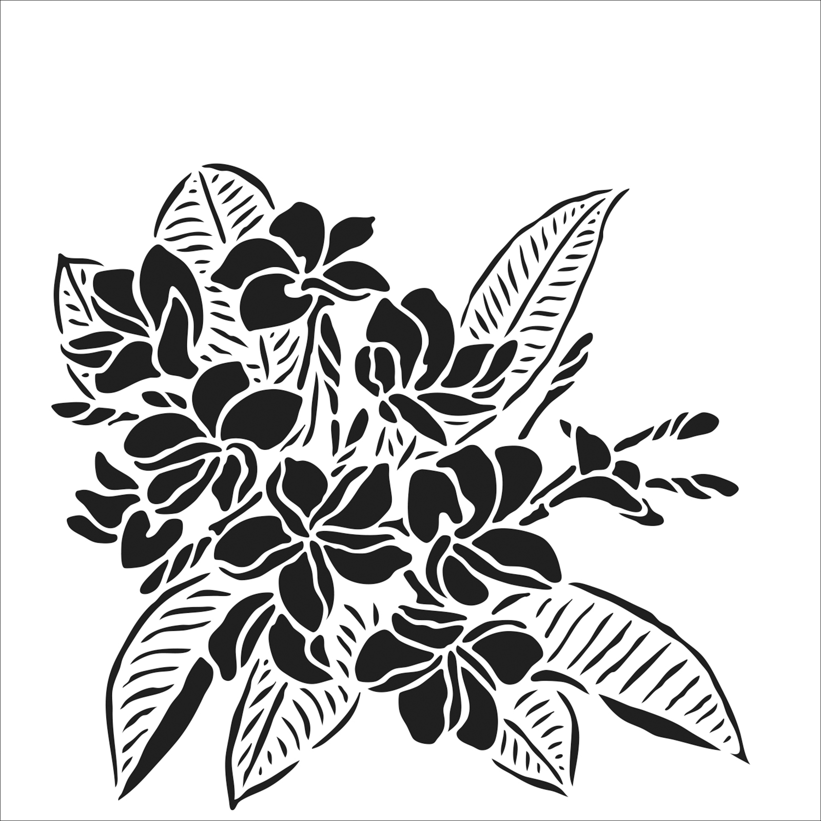 The Crafter's Workshop • Stencil Plumeria 30,5x30,5cm