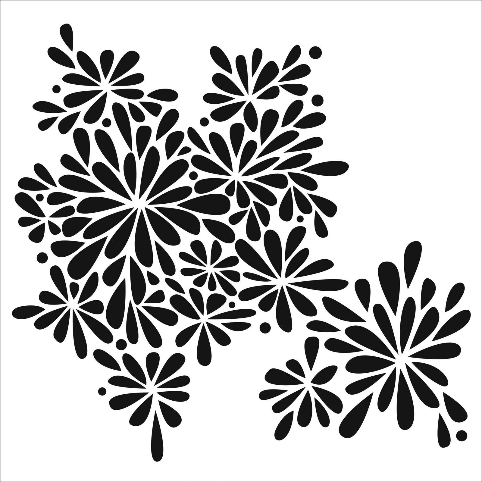 The Crafter'S Workshop • Stencil Petal Splash 30,5x30,5cm