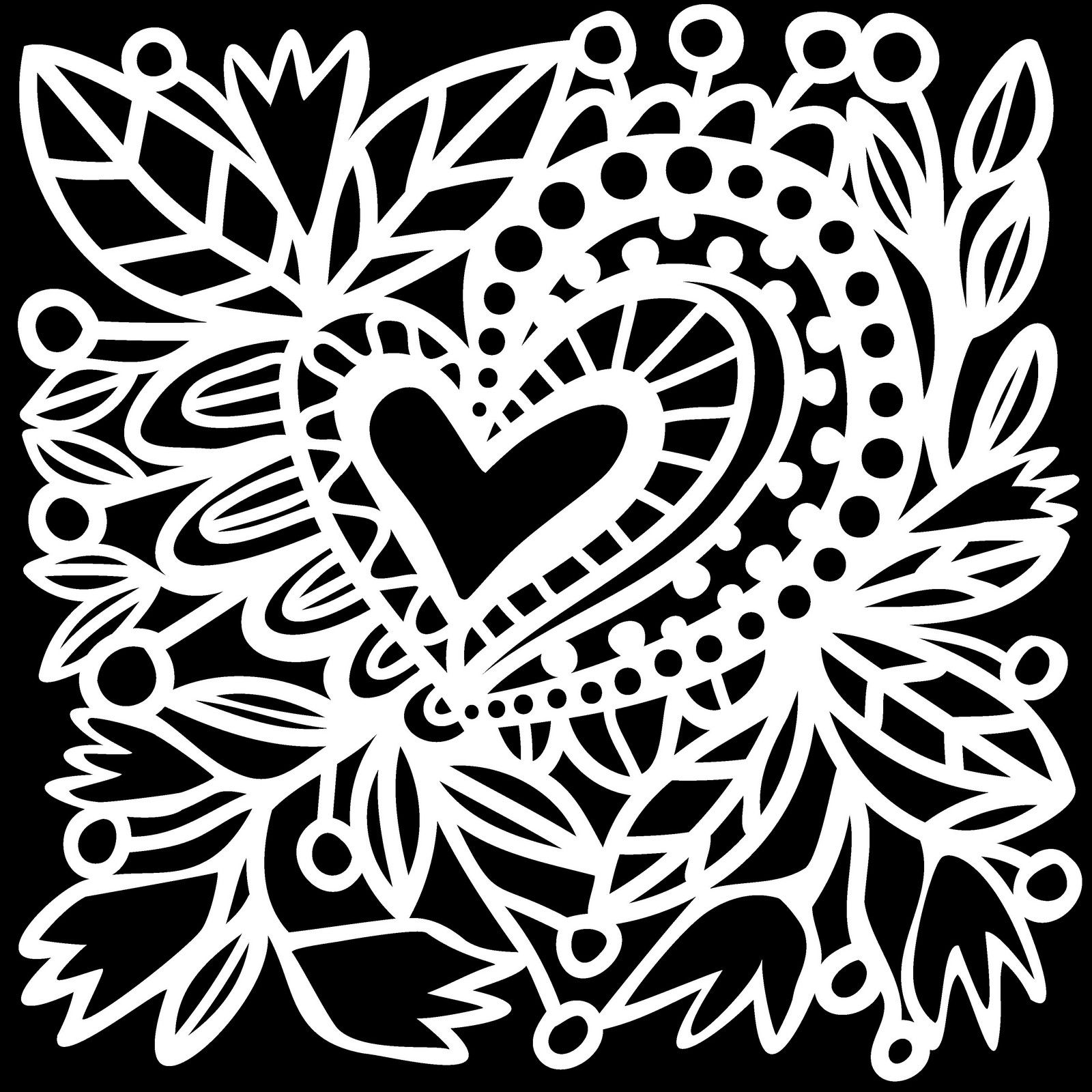 The Crafter's Workshop • Stencil Botanical Heart 30.5x30.5cm