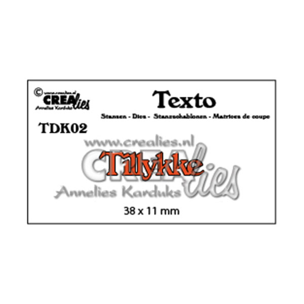 Crealies • Texto cutting die "Tillykke"